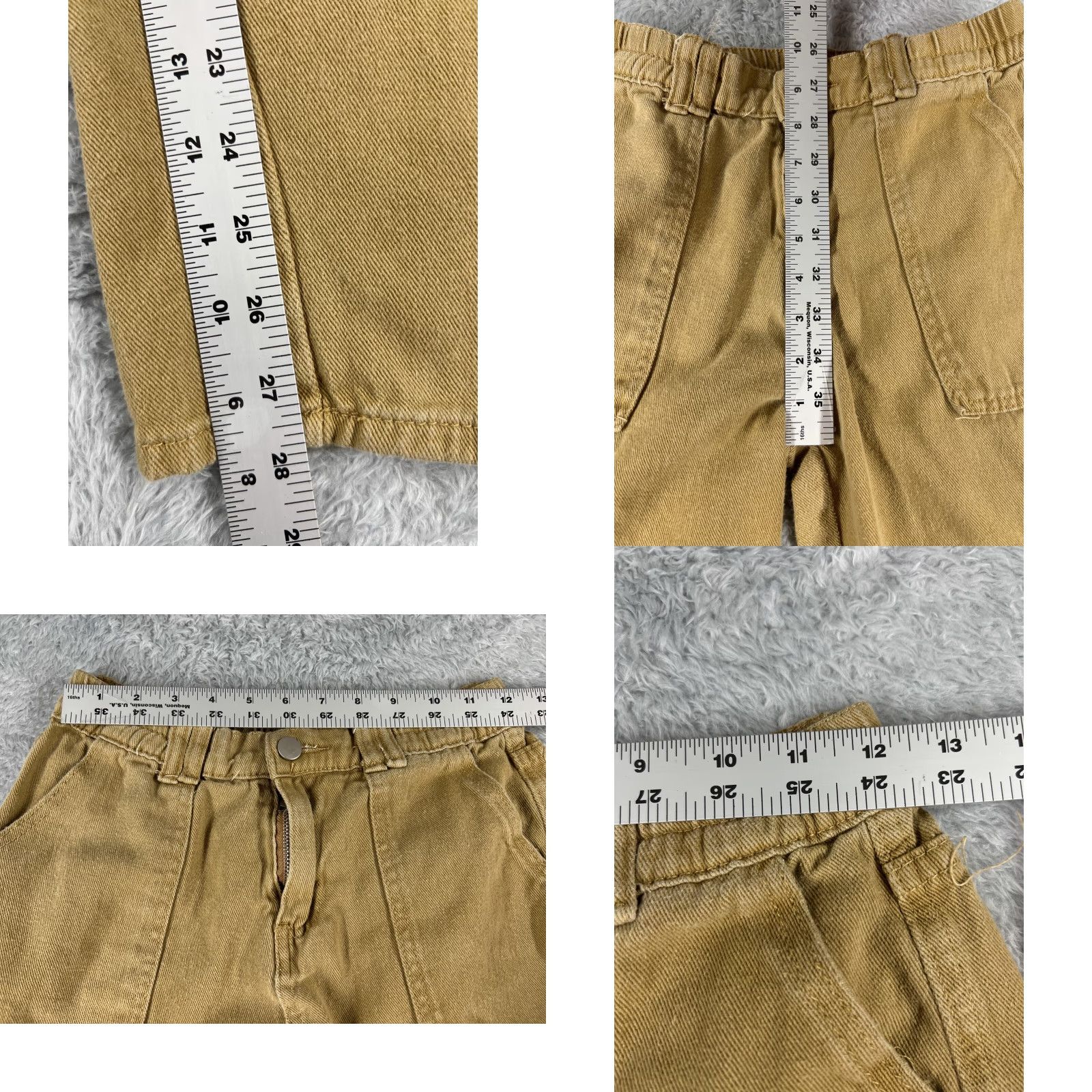 Vintage Beige Denim Jeans Womens 26x28 Straight Leg 5-Pocket Mid Rise Regular Cotton Blend Size 26" / US 2 / IT 38 - 8 Thumbnail