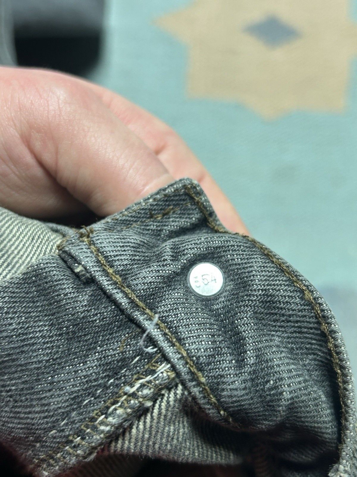 Vintage Vtg 90s Levis 505 jeans faded black distress straight 36x29 Size US 36 / EU 52 - 15 Thumbnail