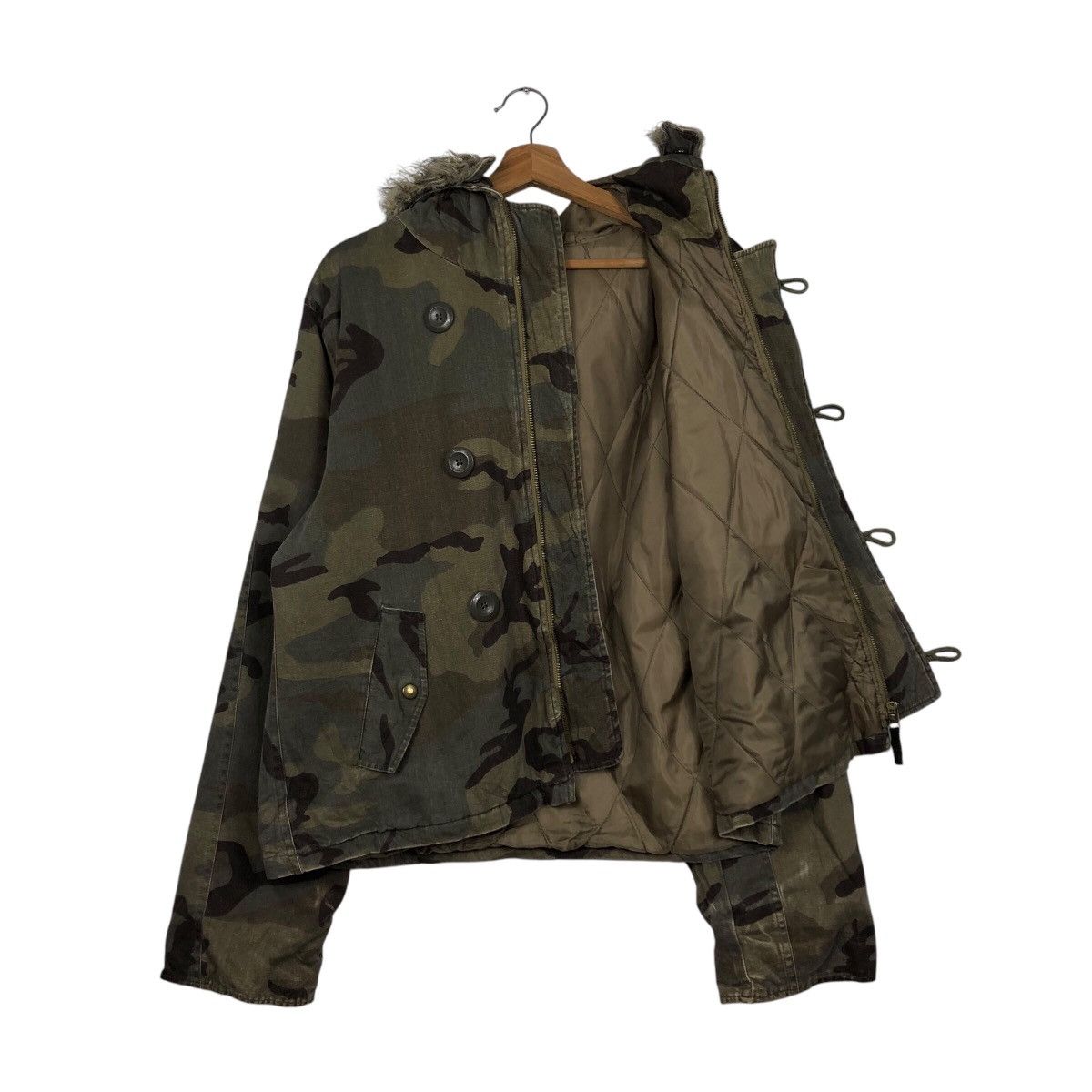 Japanese Brand 📌Vintage Bomber Jacket Camouflage Fur Hoodie Jinnee Size US L / EU 52-54 / 3 - 13 Thumbnail