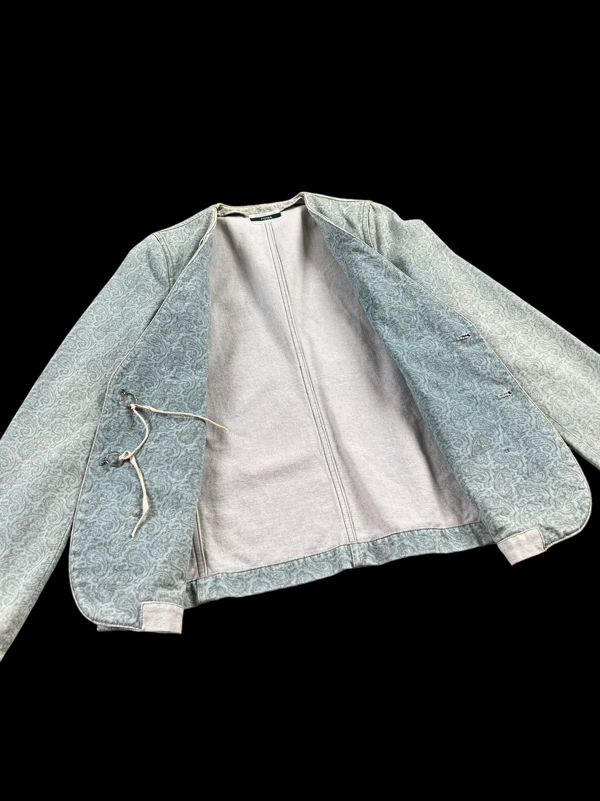 Toga Vintage 90s Toga Reconstructed Paisley Denim Blazer Size US S / EU 44-46 / 1 - 14 Thumbnail