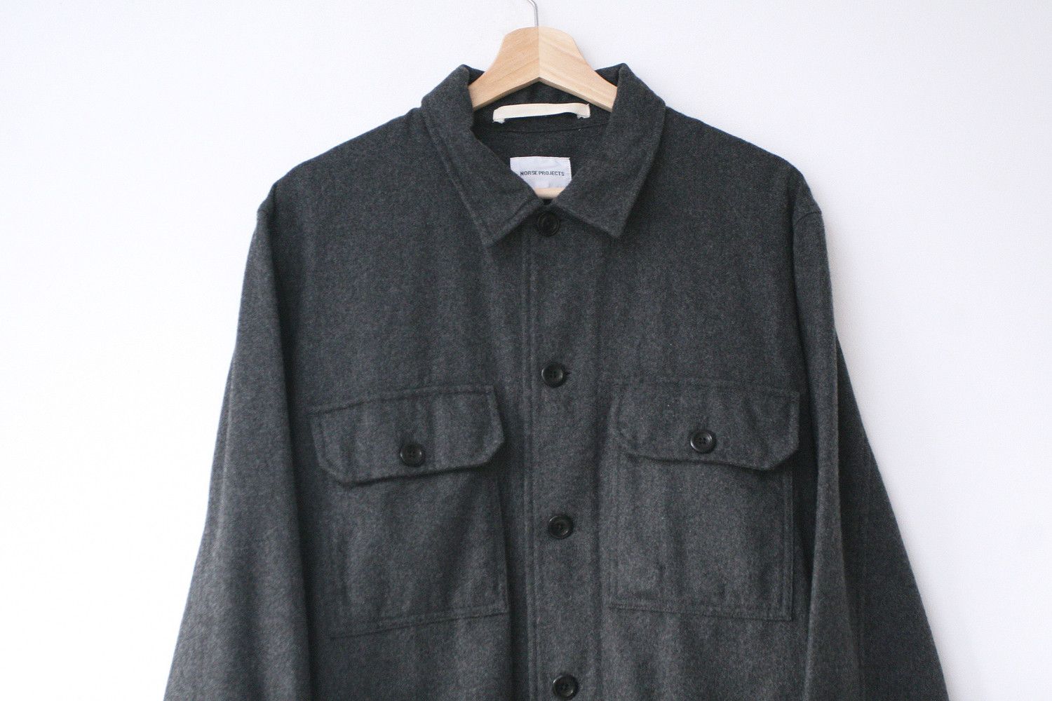 Norse Projects Norse Projects Kyle Wool Overshirt Charcoal Jacket L Size US L / EU 52-54 / 3 - 3 Thumbnail