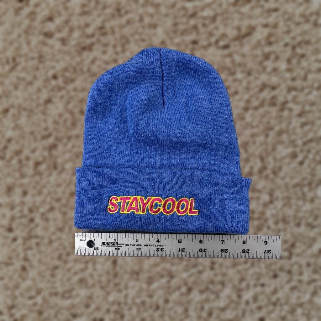 Vintage PromoHeadwear Beanie Hat Unisex Adults One Size Blue Acrylic Knit Snow Ski Winter Winter Beanie Womens Mens Size ONE SIZE - 1 Thumbnail