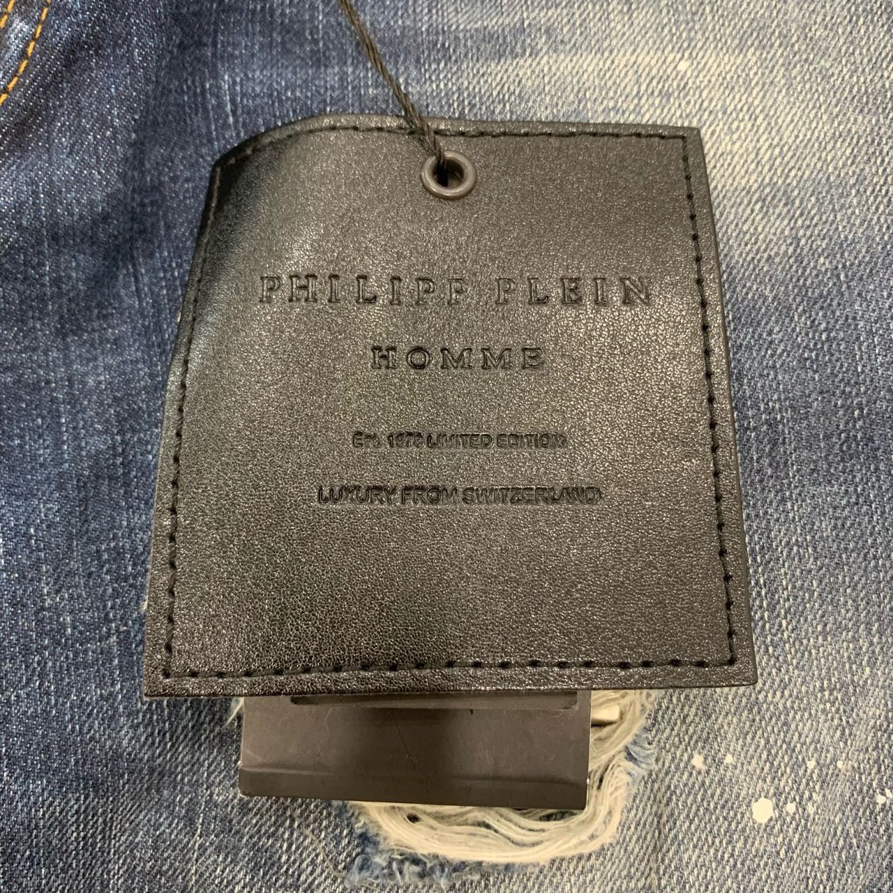 Philipp Plein Philipp Plein Dark Blue Distressed Straight Jeans K26WX Size US 30 / EU 46 - 8 Thumbnail