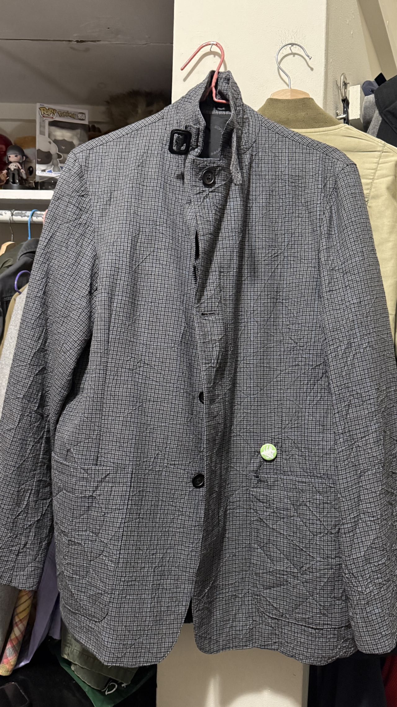 Sophnet. × uniform experiment Sophnet wool ISSEY-Wrinkled effect riri Zipper 3B Jacket L Size 38R - 2 Thumbnail