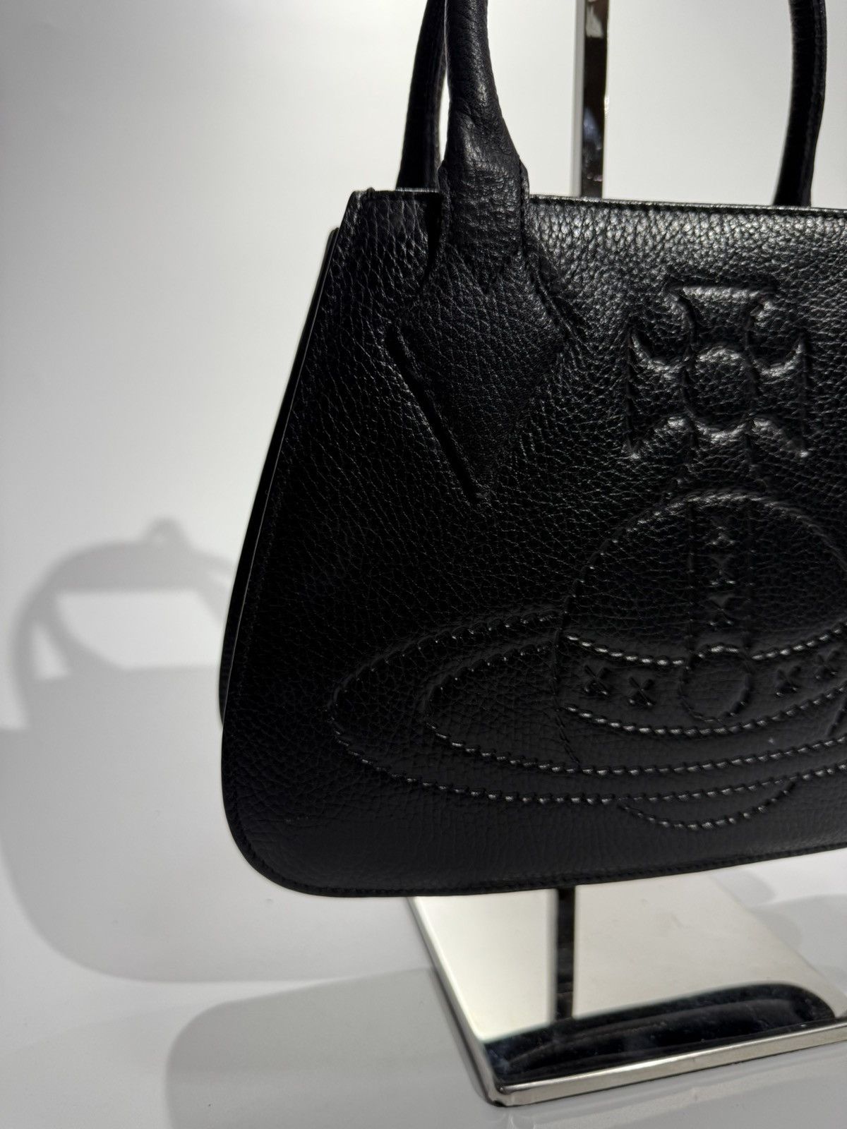 Vivienne Westwood Vivienne Westwood Orb Black Leather Hand Bag Size ONE SIZE - 3 Thumbnail