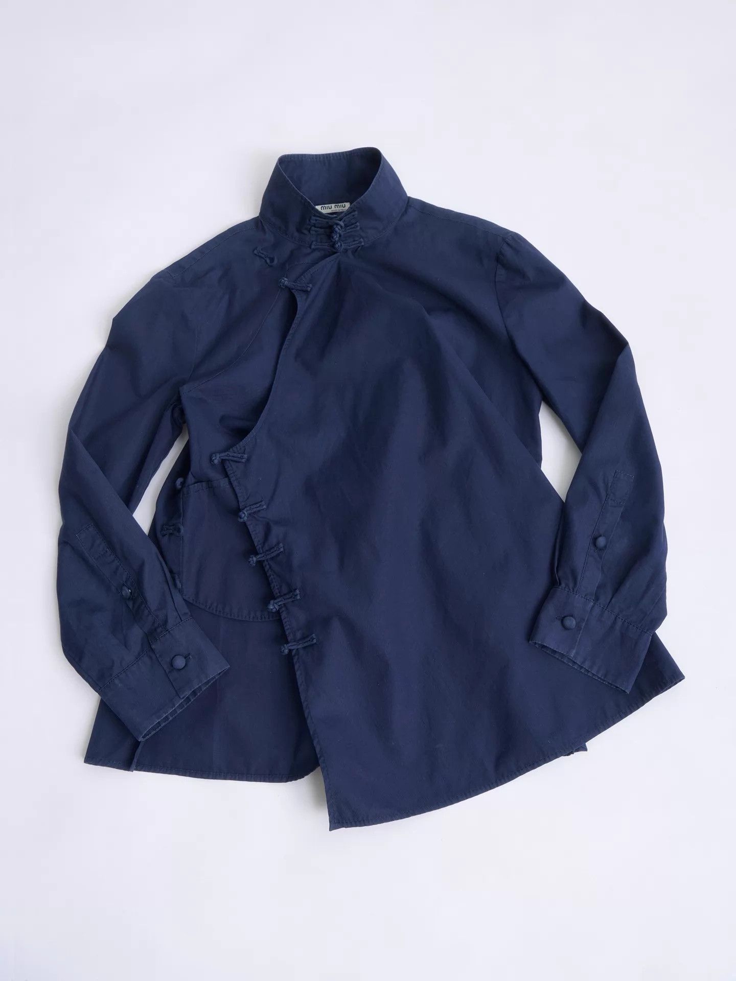 Miu Miu MIU MIU 2003 SS Navy Blue Slanted Placket Frog Jacket Size S / US 4 / IT 40 - 8 Thumbnail