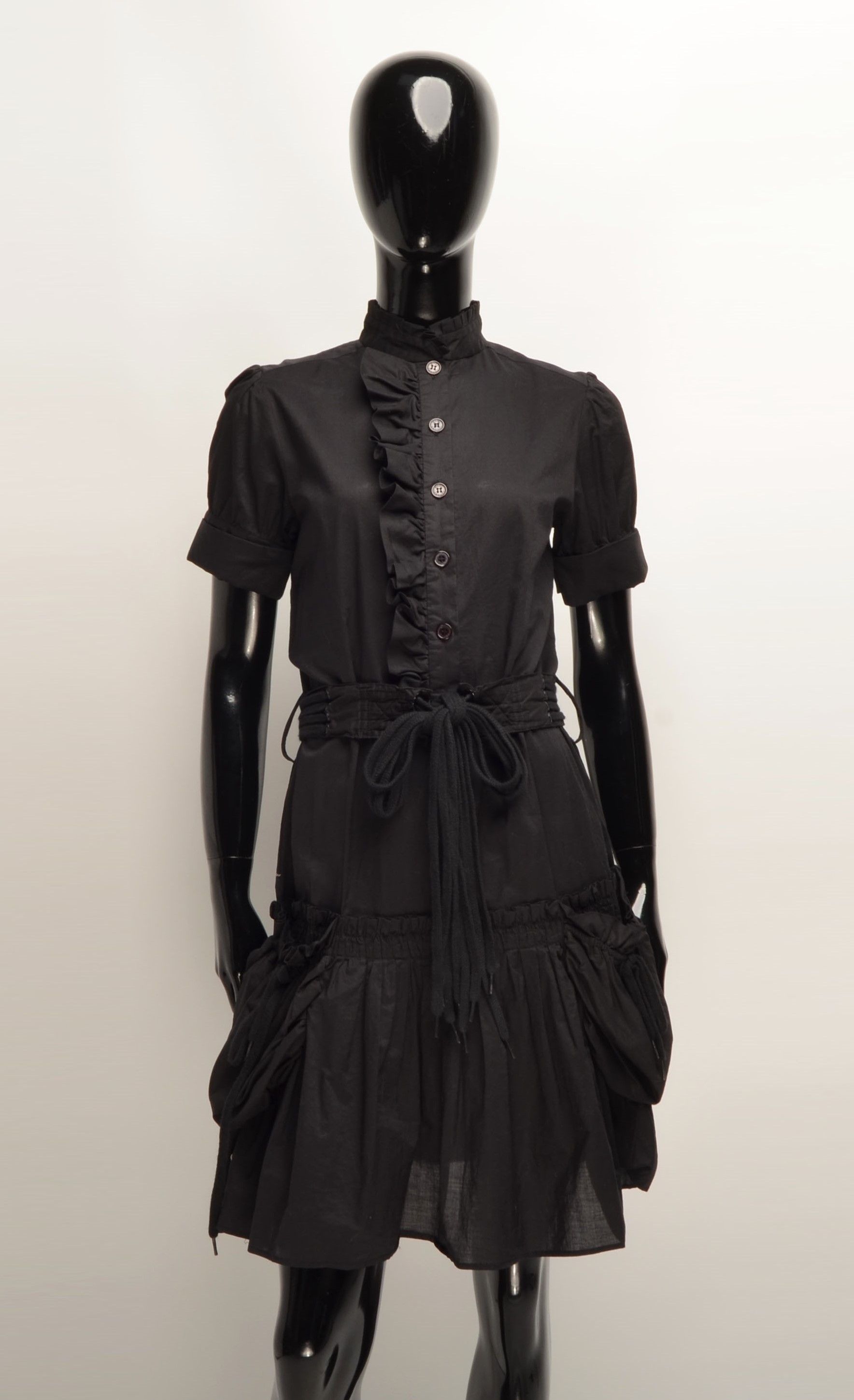 Marc Jacobs Marc Jacobs Y2K Black Grunge Whimsigoth Belted Mini Dress Size S / US 4 / IT 40 - 1 Thumbnail