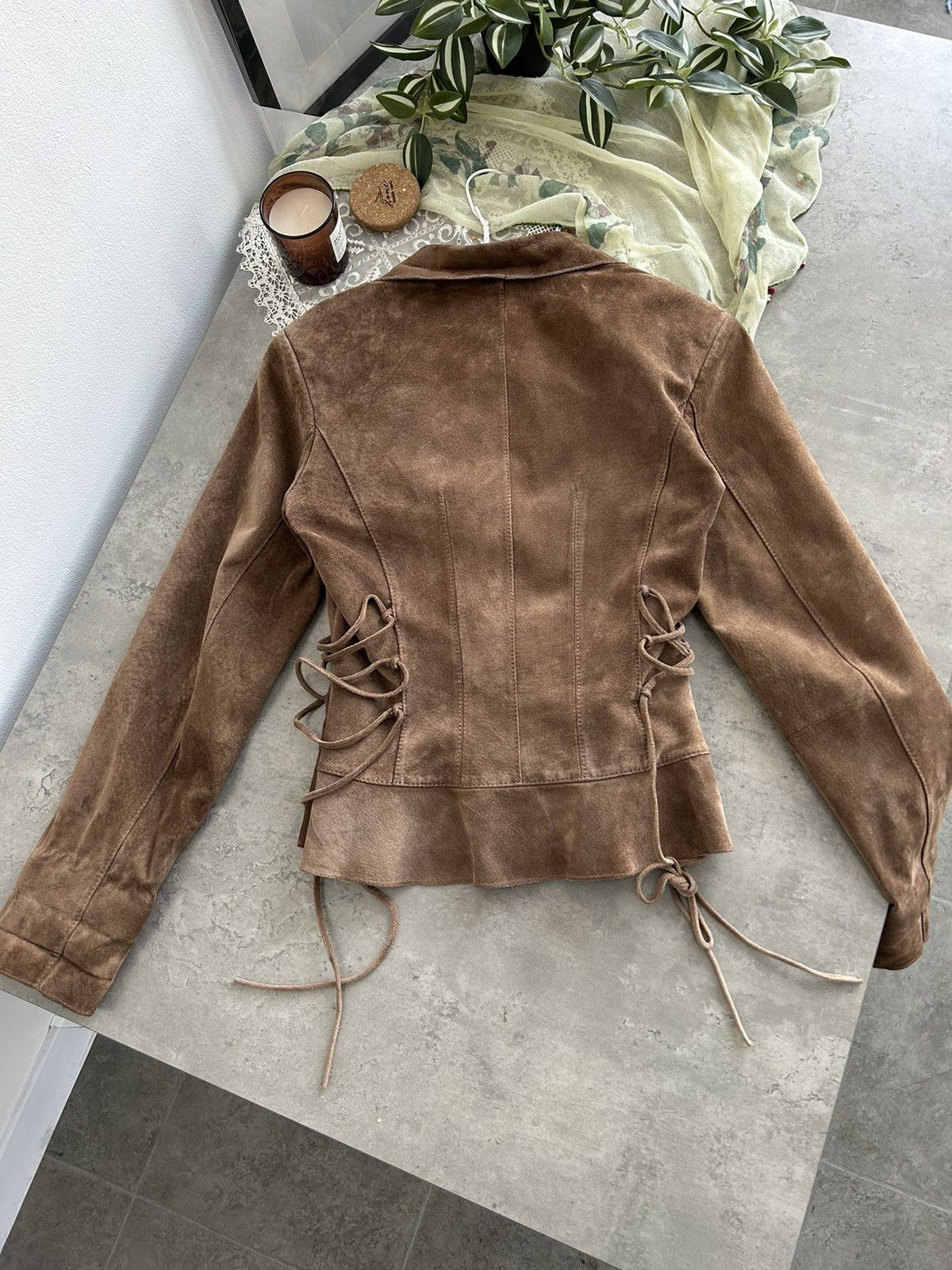 Japanese Brand × Vintage Suede Beautiful Rare Vintage Leather Jacket Brown Y2K Size S / US 4 / IT 40 - 11 Thumbnail