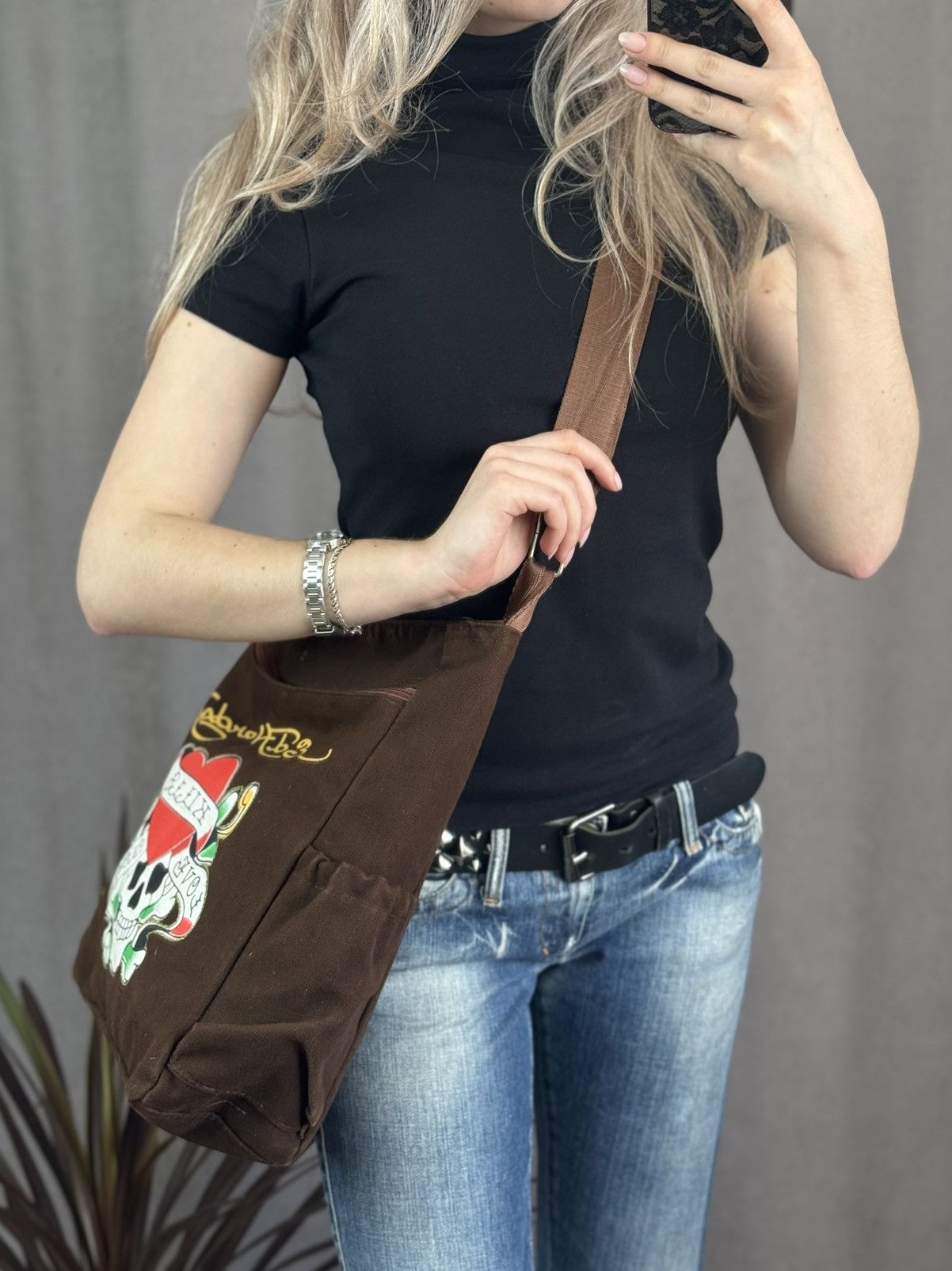 Ed Hardy Vintage Ed Hardy Distressed Shoulder Bag Messenger Archival Size ONE SIZE - 2 Thumbnail