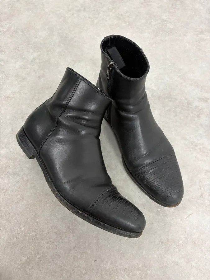 Prada 2000s Prada Black Perforated Leather Ankle Boots Size US 8 / EU 41 - 5 Thumbnail