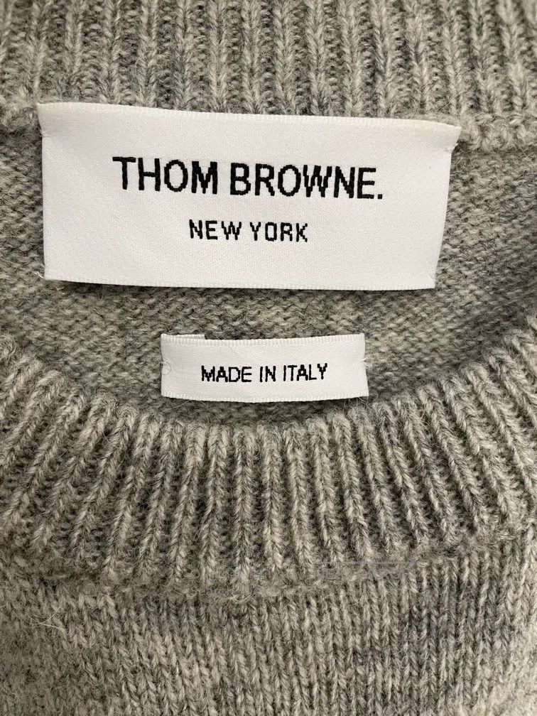 Thom Browne Thom Browne Gray wool crewneck sweater Size US M / EU 48-50 / 2 - 5 Thumbnail