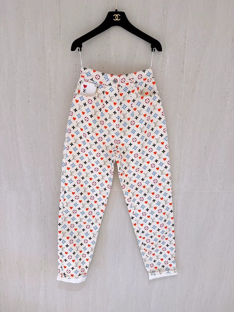 Louis Vuitton Louis Vuitton Logo Printed Denim Pants-dmc Size US 34 / EU 50 - 1 Thumbnail