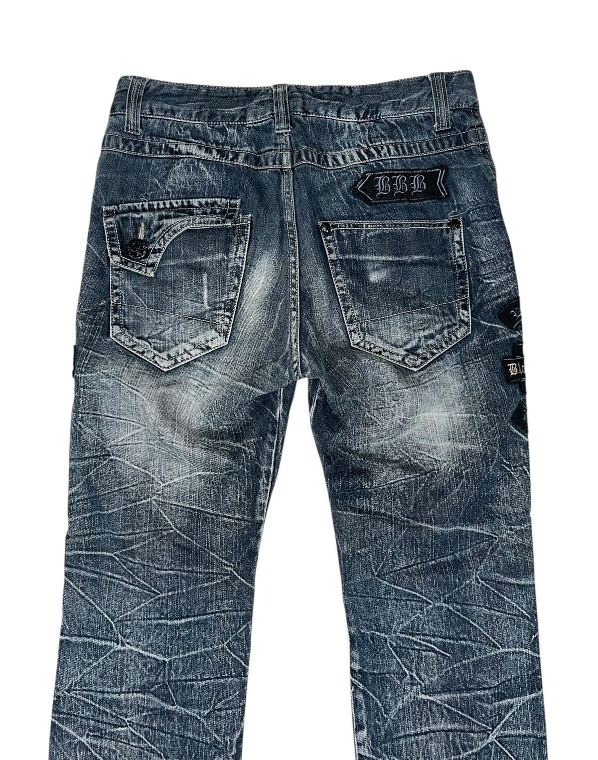 Japanese Brand Japan Brand Blow By Blue Stone Wash Patches Denim Jeans Size US 33 - 9 Thumbnail