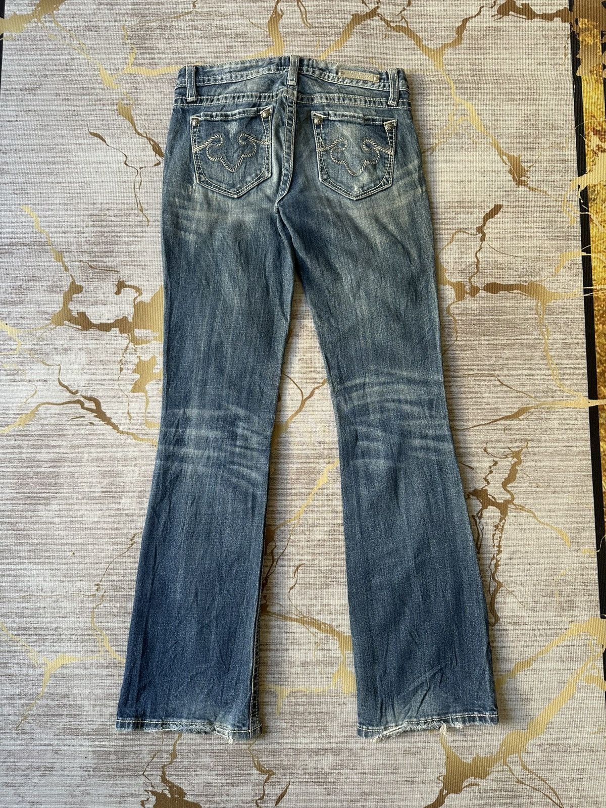 Tornado Mart FLARE Be/Rock For Express Distressed Denim Size 27" / US 4 / IT 40 - 4 Thumbnail