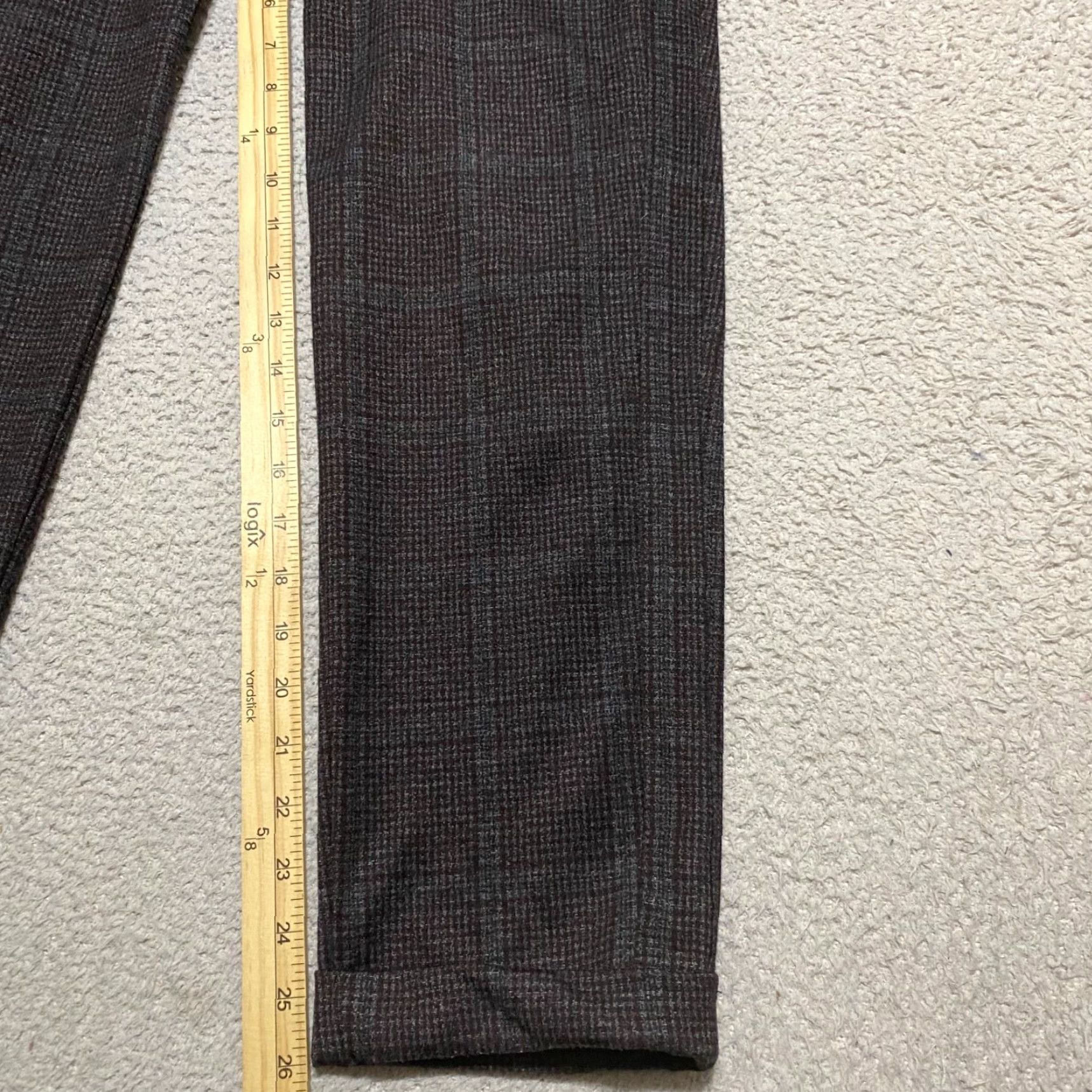 Vintage Democracy Pants Gray Plaid Pull On High Rise Ankle Business Casual Women M Size 30" / US 8 / IT 44 - 6 Thumbnail