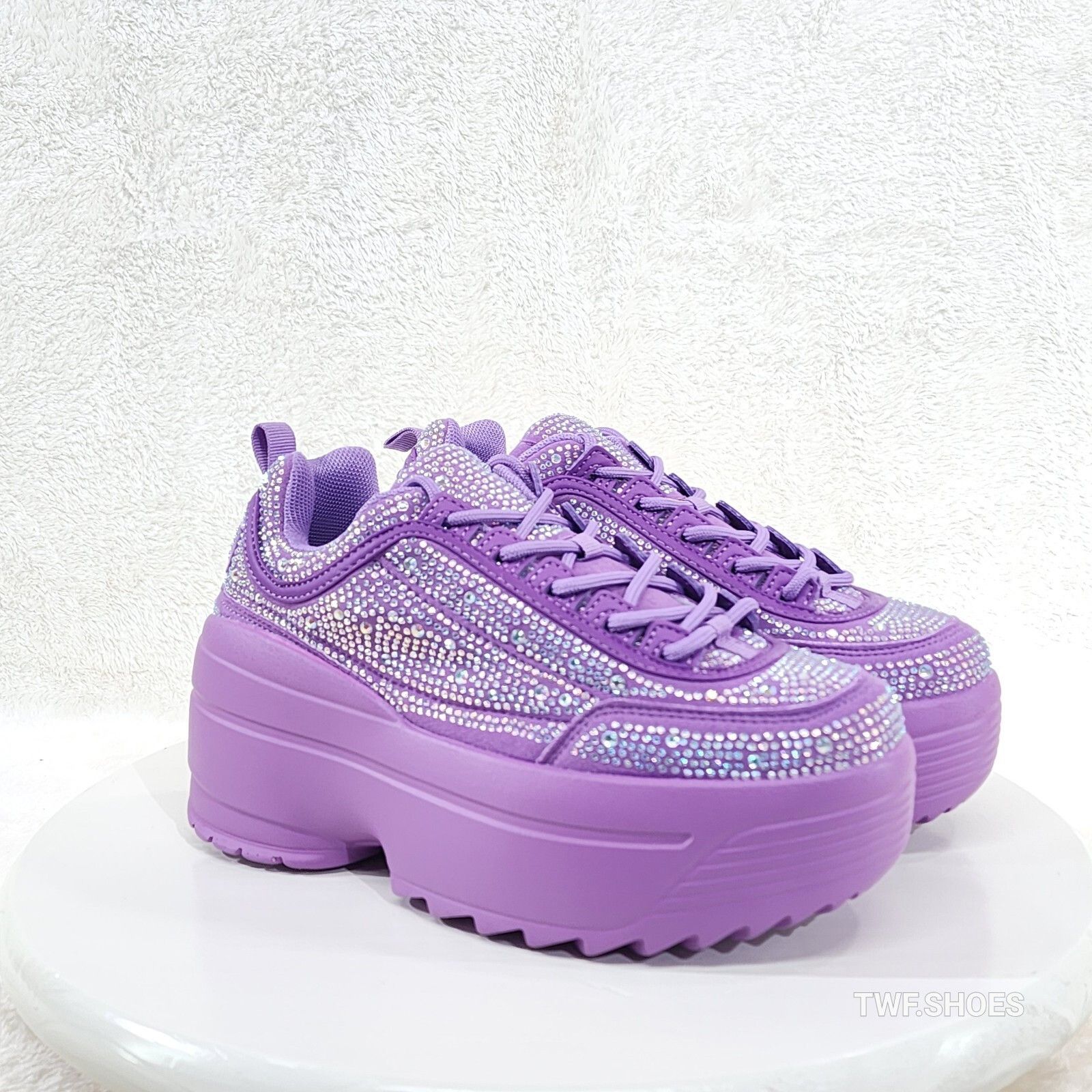 Other Ultra Cush Lilac Purple Rhinestone Platform Sneakers (US Sho Size US 6 / IT 36 - 9 Thumbnail
