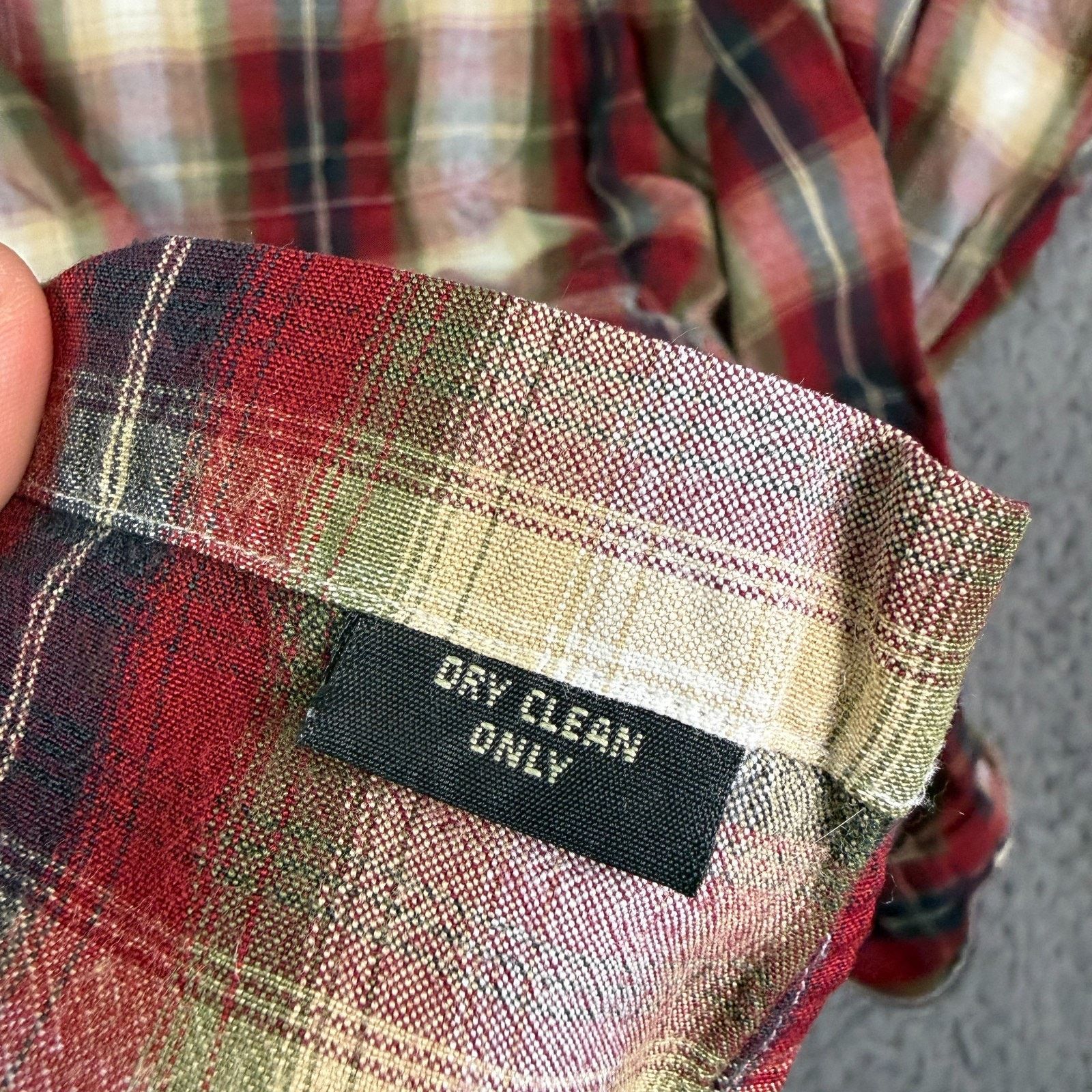 RRL Ralph Lauren × Ralph Lauren RRL Ralph Lauren Shirt Rayon Wool Loop Collar Shadow Plaid Size US M / EU 48-50 / 2 - 4 Thumbnail
