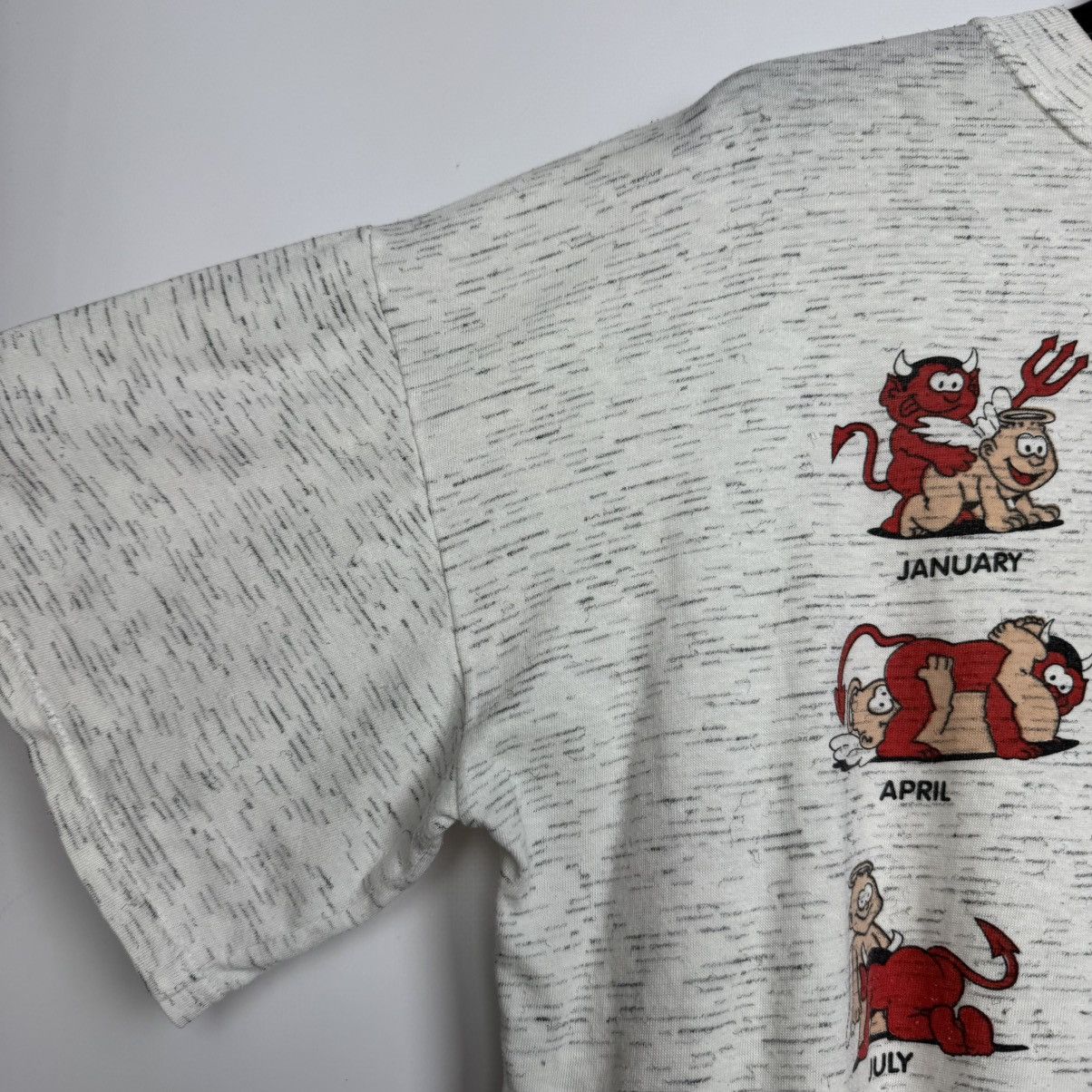 Vintage ANGEL DEVIL SEX POSITION Y2K T-SHIRT KAMA SUTRA TEMPTATION Size US L / EU 52-54 / 3 - 9 Thumbnail