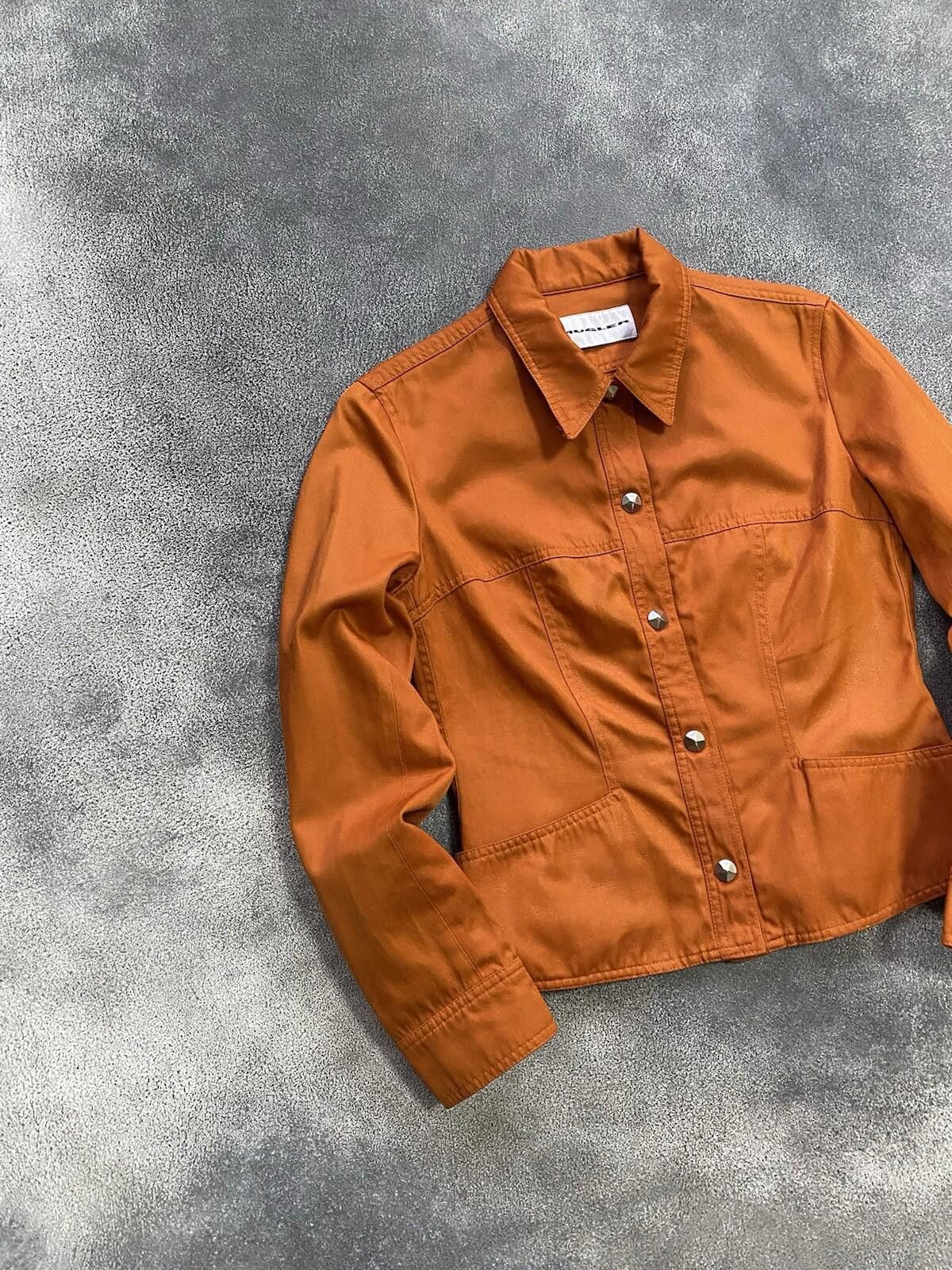 Mugler 2000’s Mugler Collar Press-Stud Orange Jacket Vintage Size M / US 6-8 / IT 42-44 - 2 Thumbnail
