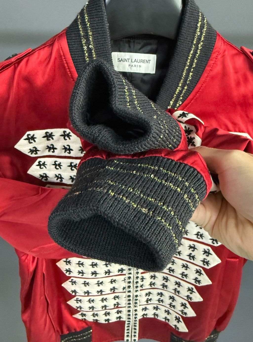 Saint Laurent Paris Saint Laurent Paris Officer's lily-studded beaded embroider Size US M / EU 48-50 / 2 - 7 Thumbnail