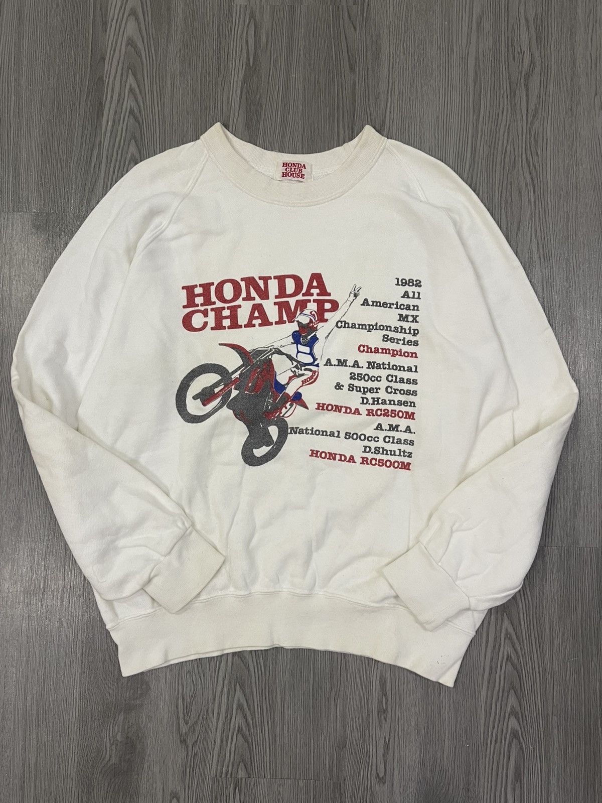Honda Golden era 80s HONDA Champ MX dirt bike crewneck pullover Size US M / EU 48-50 / 2 - 5 Thumbnail