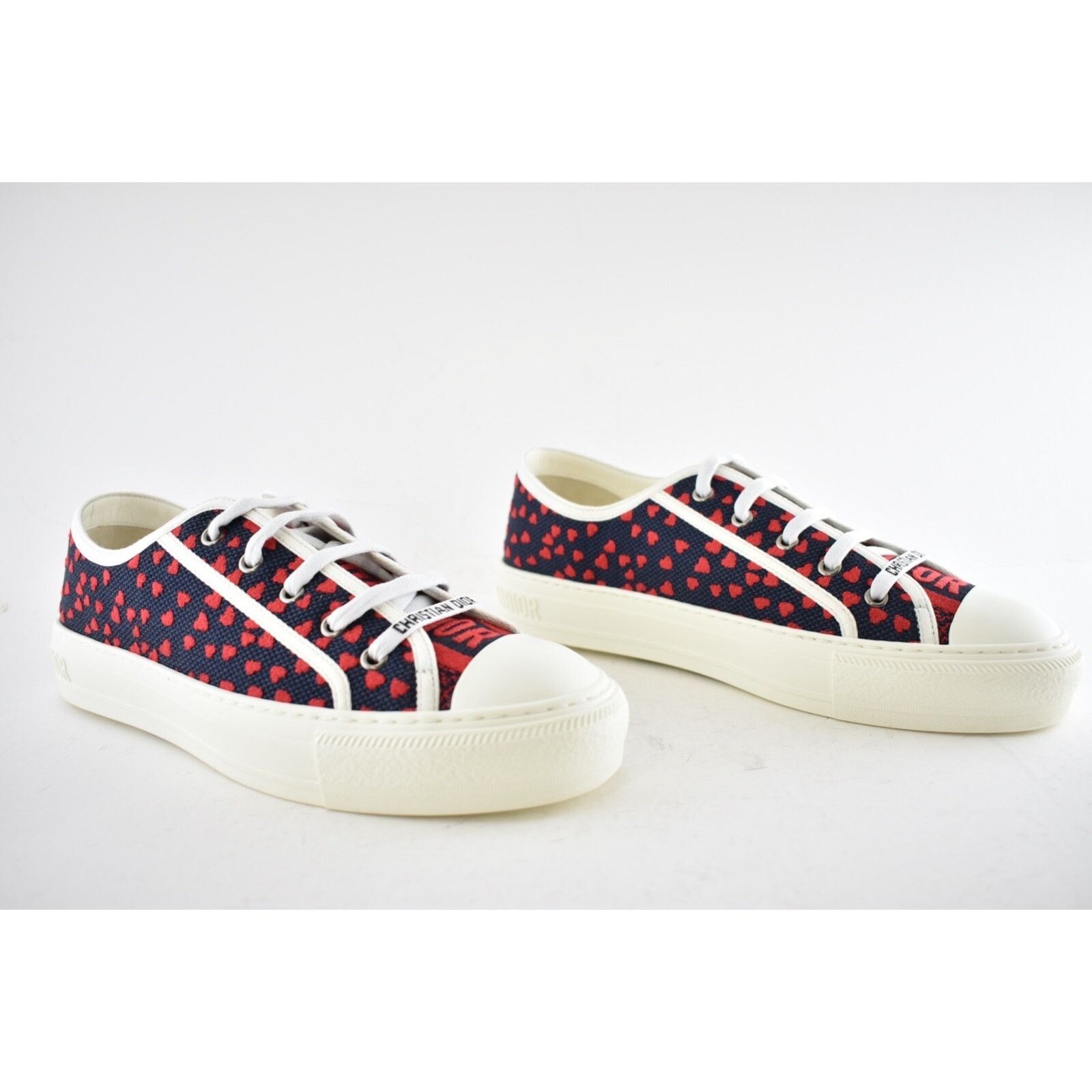 Dior Walk'N'Dior Hearts Lace Up Flat Low Top Trainer Sneaker 40 Size US 10 / IT 40 - 4 Thumbnail