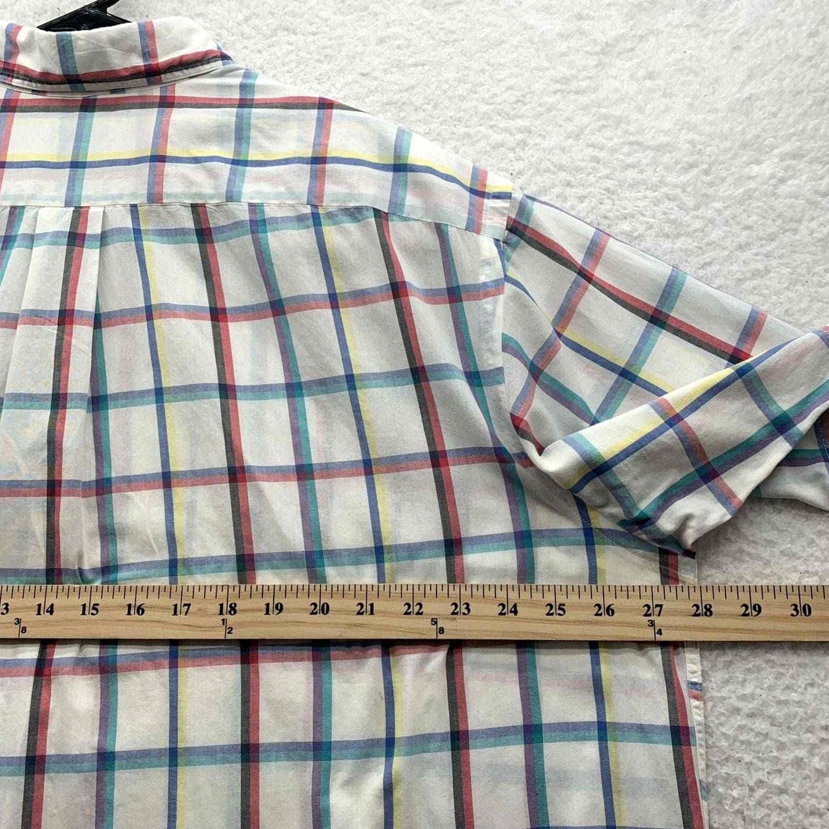 Rainbow VINTAGE Bullock & Jones Shirt Mens XL San Fran Rainbow Check Preppy USA Made Size US XL / EU 56 / 4 - 7 Thumbnail