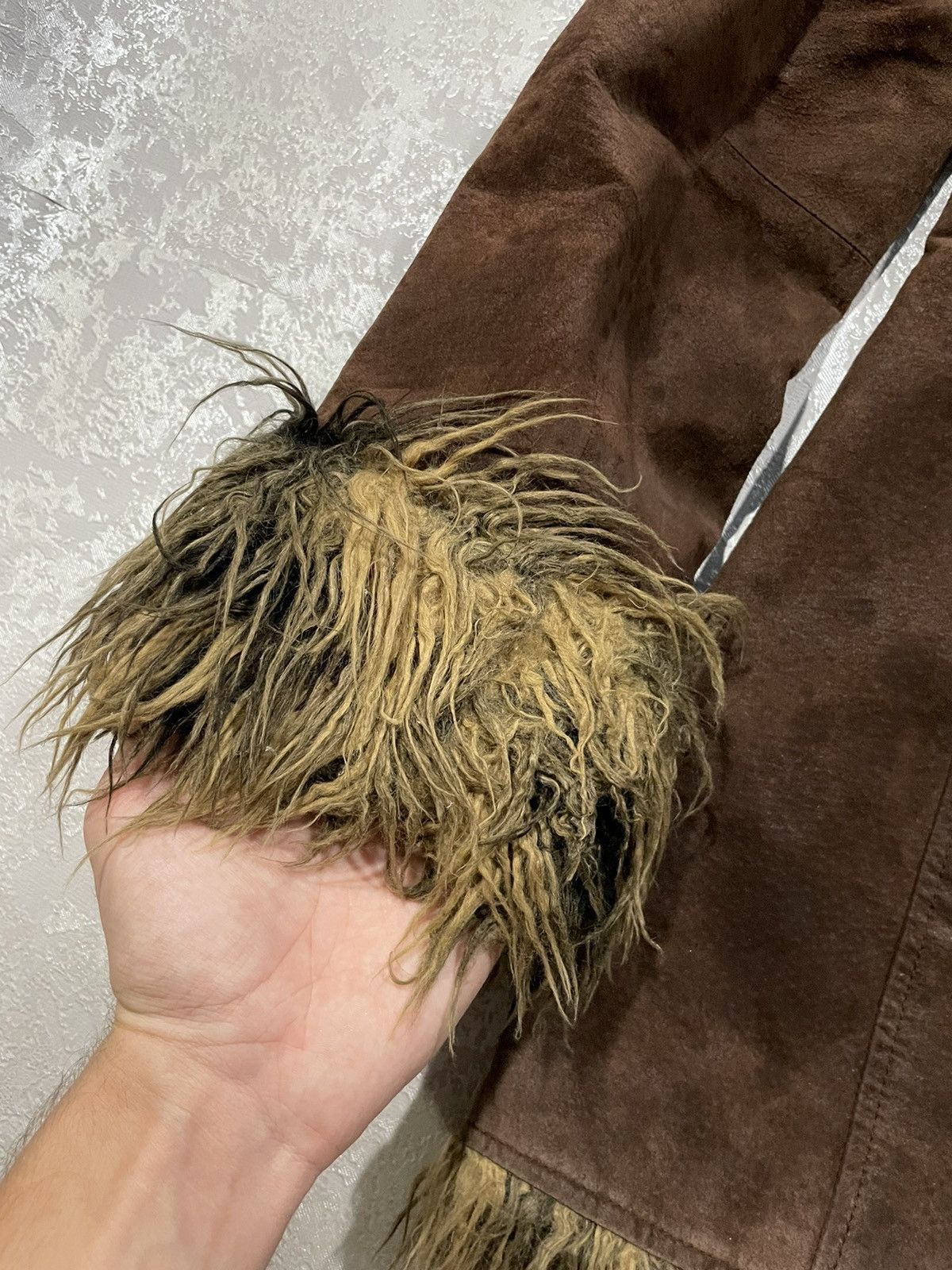 Japanese Brand Y2K If Six Was Nine LGB Style Leather Fur Brown Jacket Coat Size M / US 6-8 / IT 42-44 - 6 Thumbnail