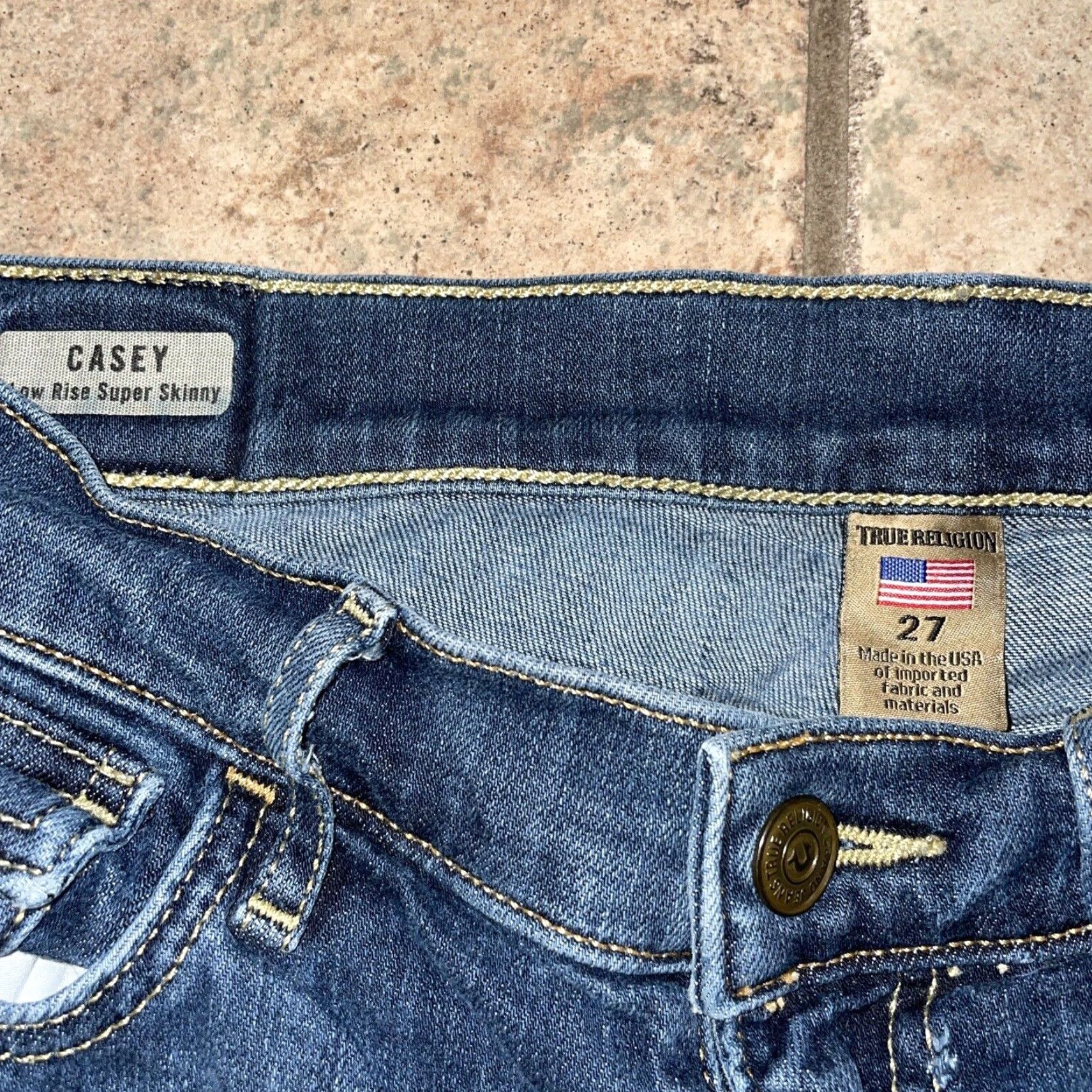 True Religion TRUE RELIGION USA MADE Casey Super Skinny Jeans Womens size 27 27” inseam Blue Size 27" / US 4 / IT 40 - 2 Thumbnail