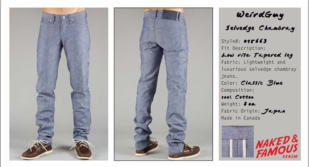 Naked & Famous 2013 Made in Canada 10 oz Selvedge Chambray Japanese Denim Size US 32 / EU 48 - 1 Thumbnail