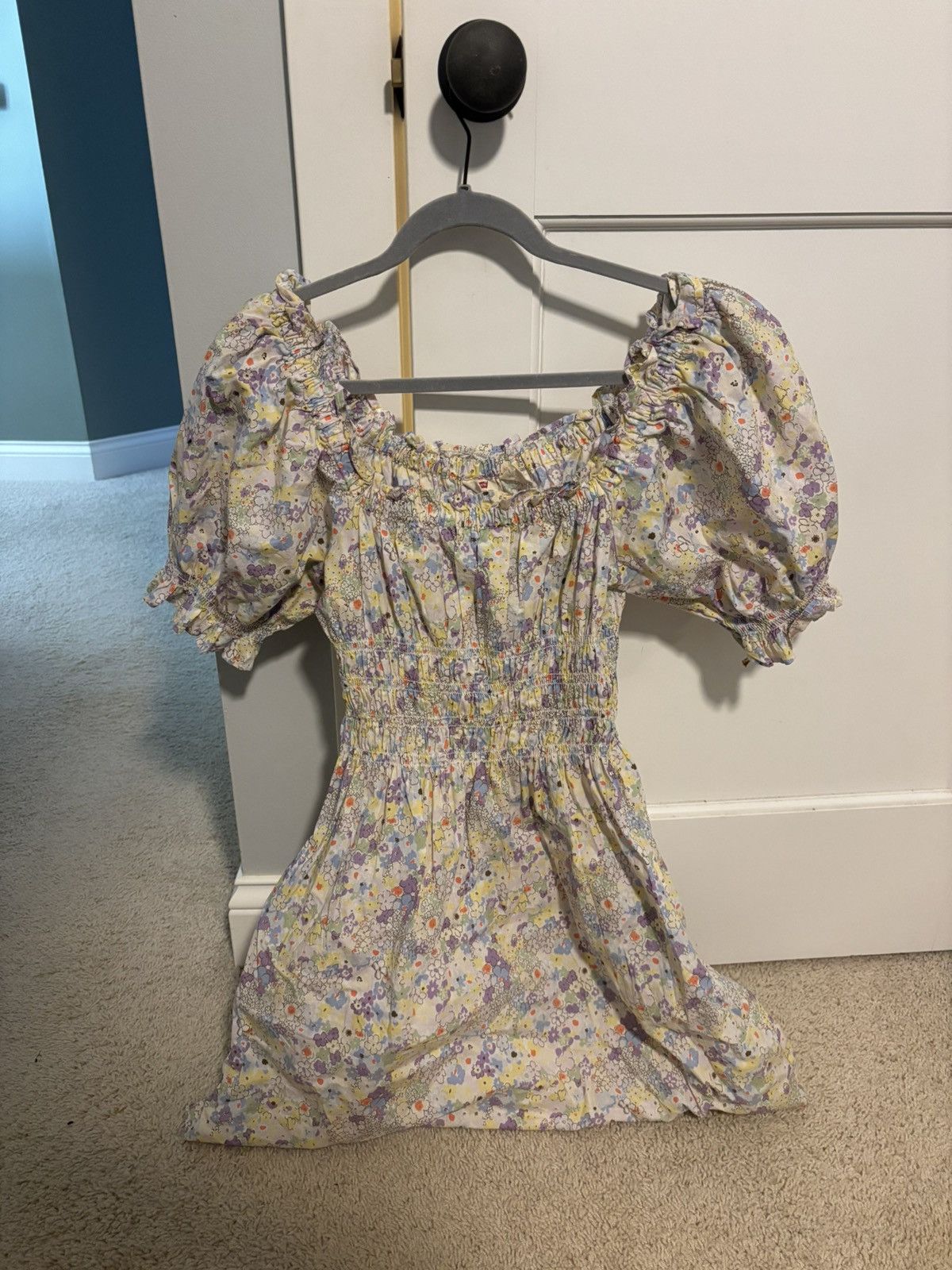 Levi's White floral mini dress Size L / US 10 / IT 46 - 2 Thumbnail