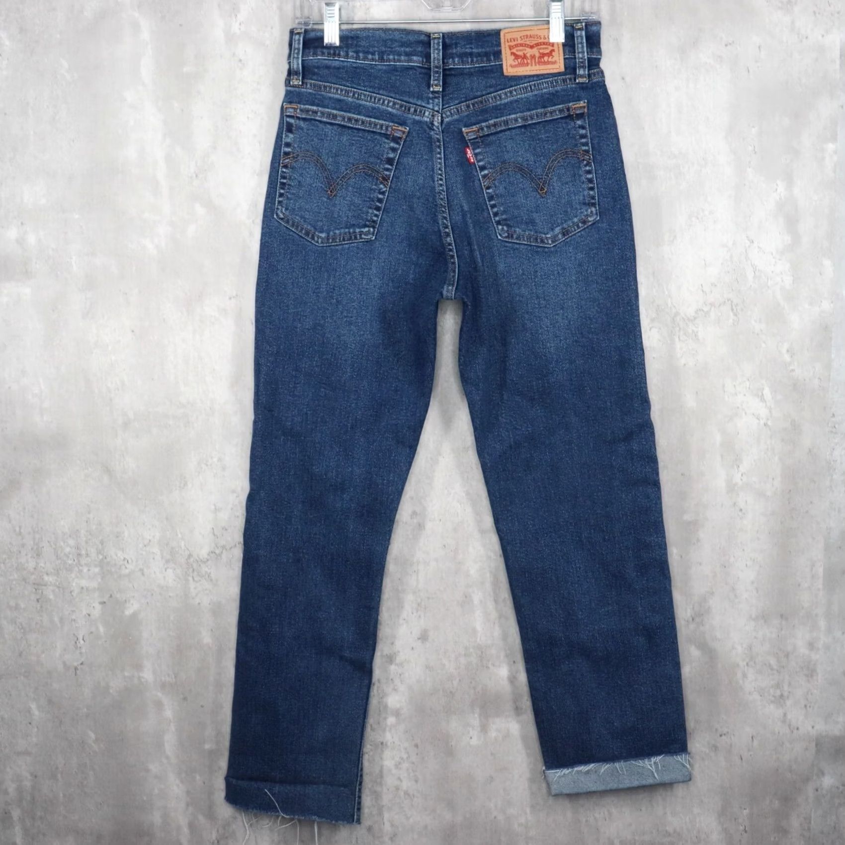 Levi's Levis Jeans Womens Size 28 Blue Button Fly Straight Raw Hem Distressed Wedgie Size 28" / US 6 / IT 42 - 6 Thumbnail