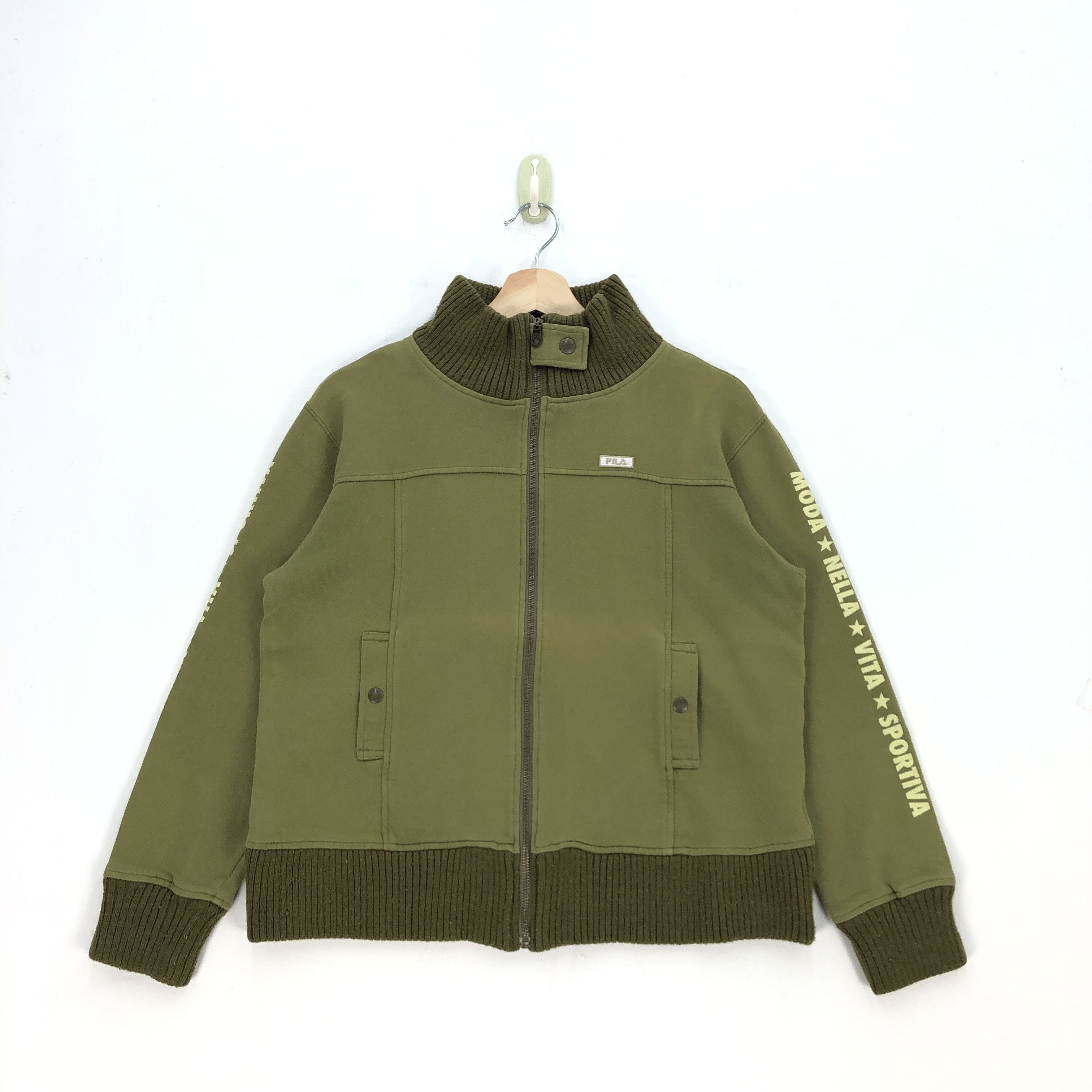 Fila Vintage Fila Sweater Fila Green Zipper Sweatshirt Size US M / EU 48-50 / 2 - 1 Thumbnail