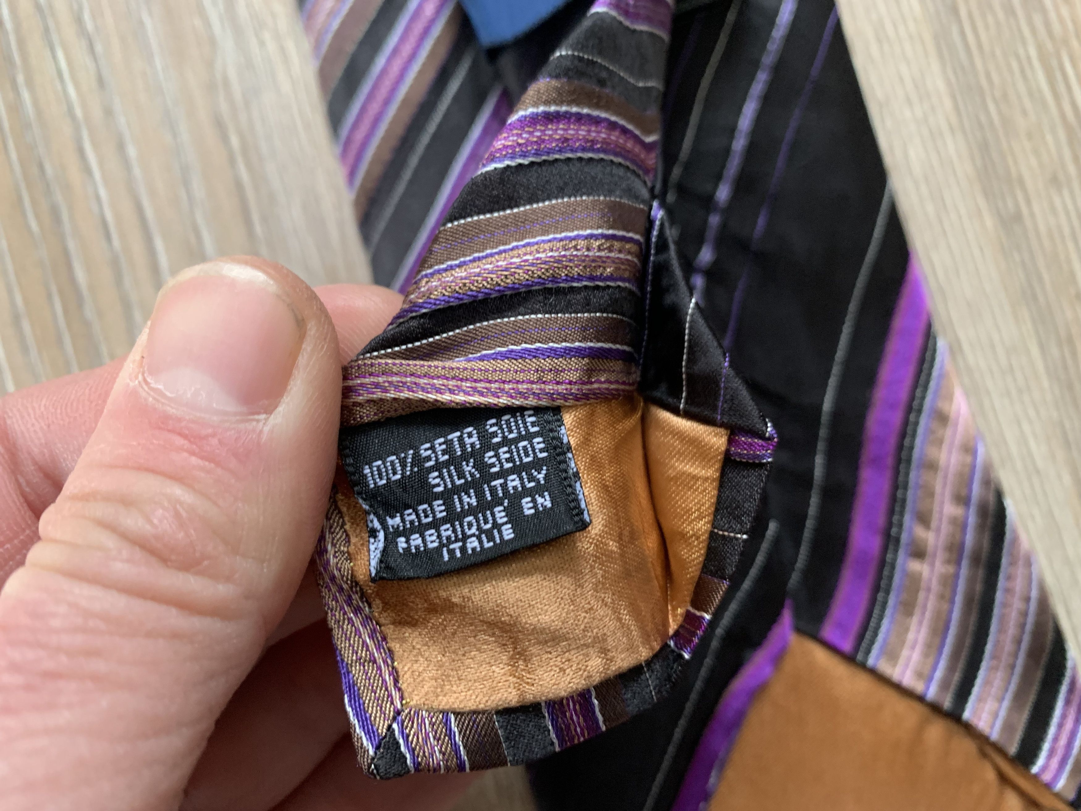 Kenzo Rare Kenzo Italian Stripe Printed Silk Tie Size ONE SIZE - 6 Thumbnail