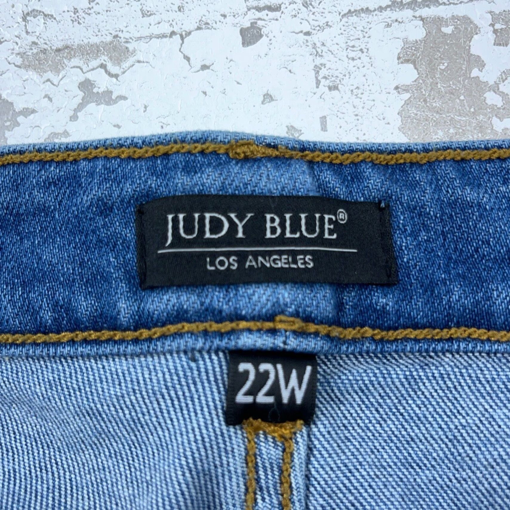 Vintage Judy Blue Jeans Women 22W Boyfriend Fit Jeans Medium Wash Blue Distressed Stretch 5-Pocket Size 40" / US 18 - 5 Thumbnail