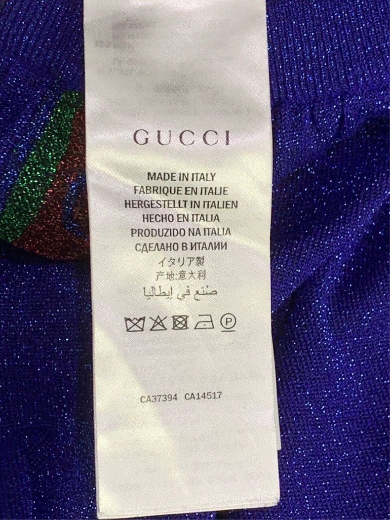 Gucci Gucci Size S Blue wool gold silk silver thread fine flash Size US 30 / EU 46 - 4 Thumbnail