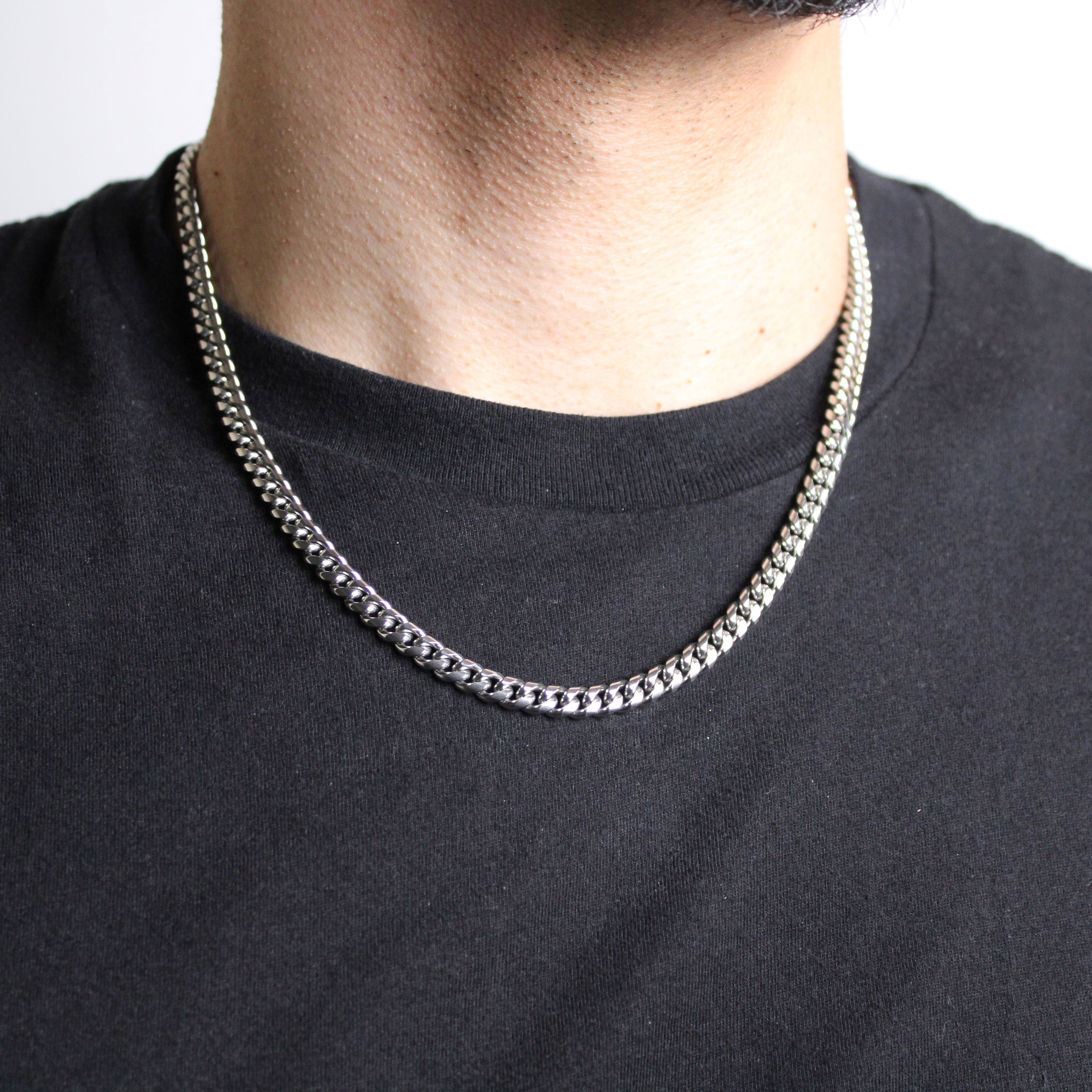 Jewelry Silver 5mm Cuban Link Chain 18" 20" 22" Size ONE SIZE - 3 Thumbnail
