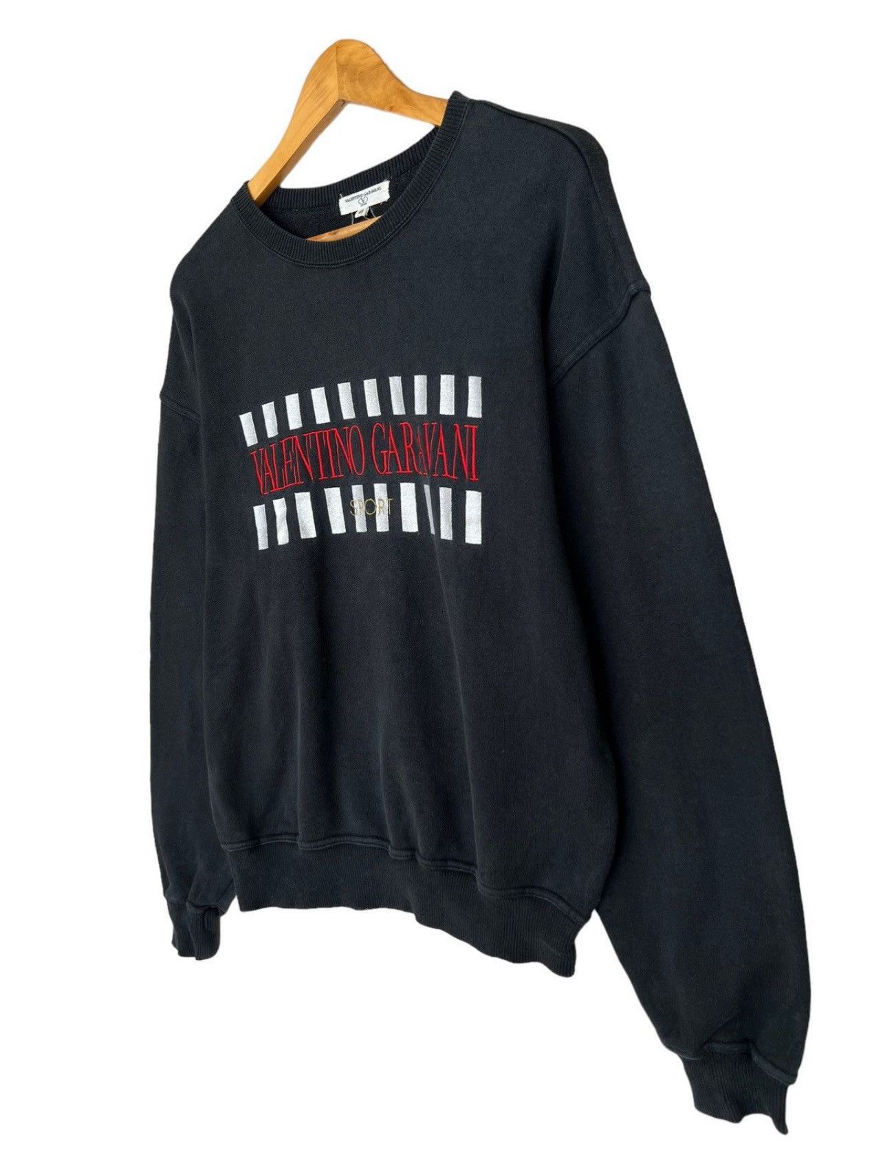 Vintage 90s Valentino Garavani Spellout Black Sweatshirt