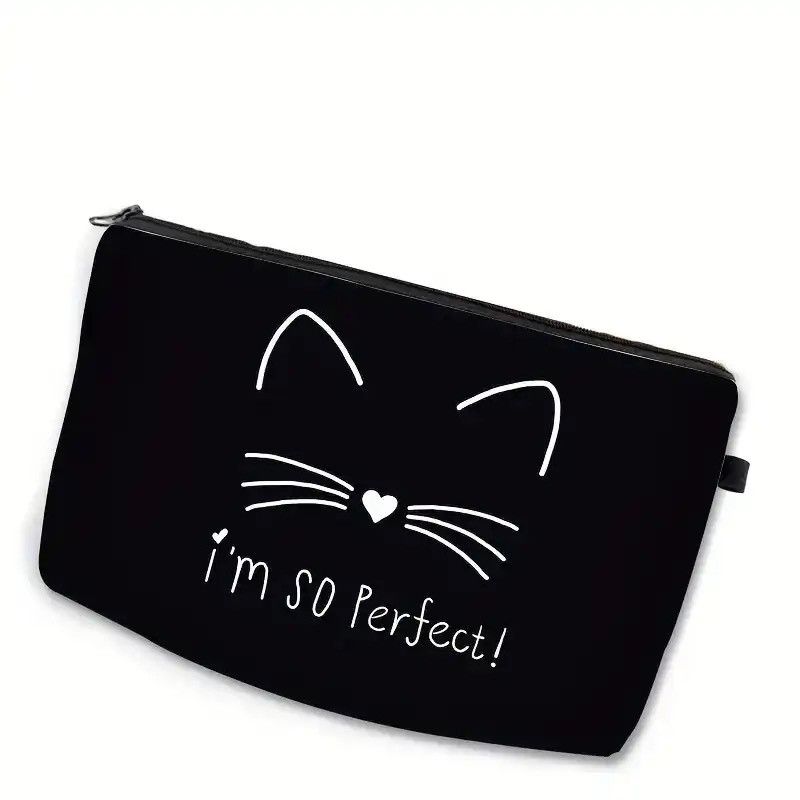 Designer × Other Kawaii Cat Pattern Cosmetic Zipper Pouch Lightweight Size ONE SIZE - 3 Thumbnail