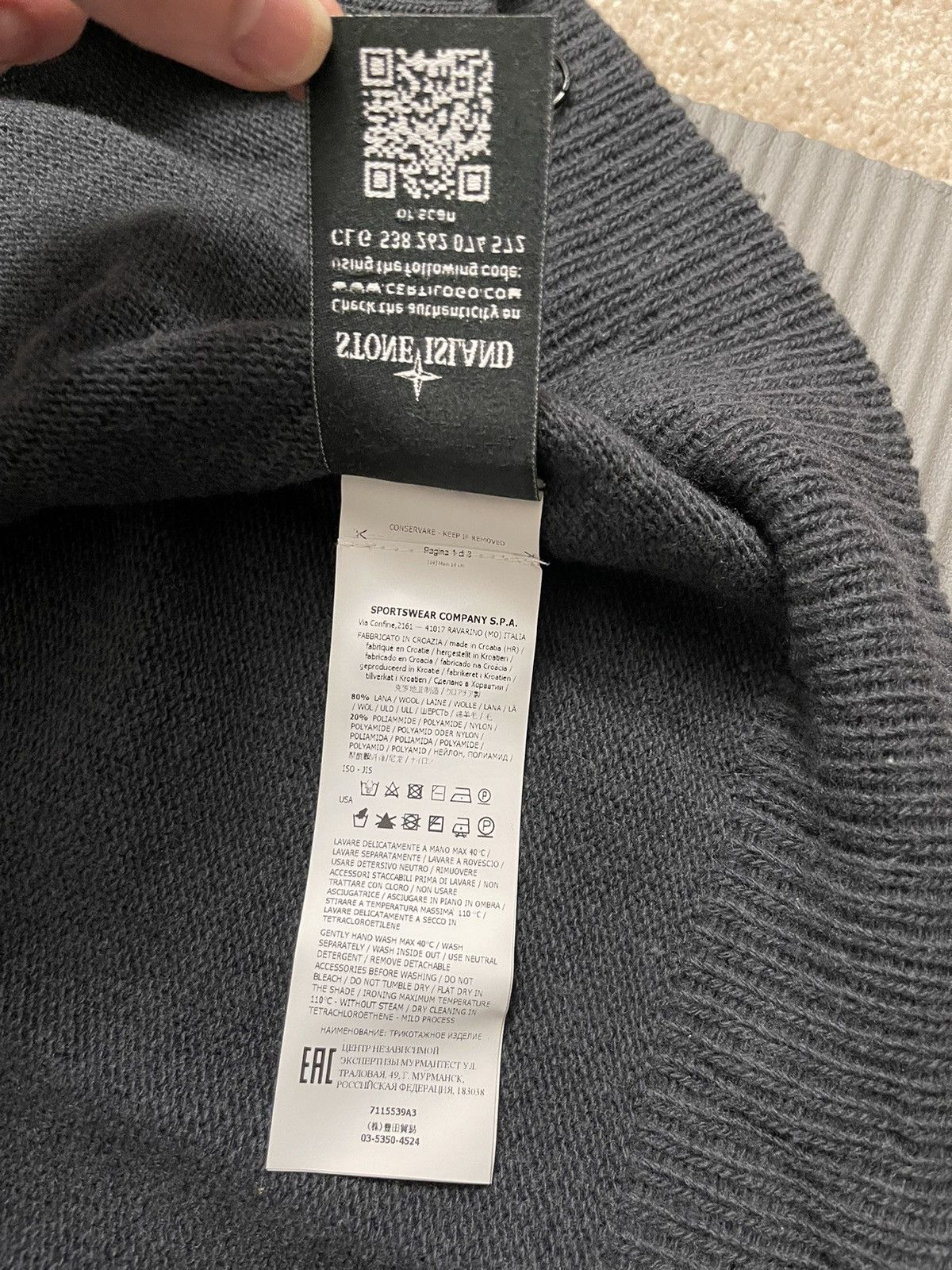 Stone Island Stone Island Knitted Wool Zip Sweater Grey - Size Large Size US L / EU 52-54 / 3 - 7 Thumbnail