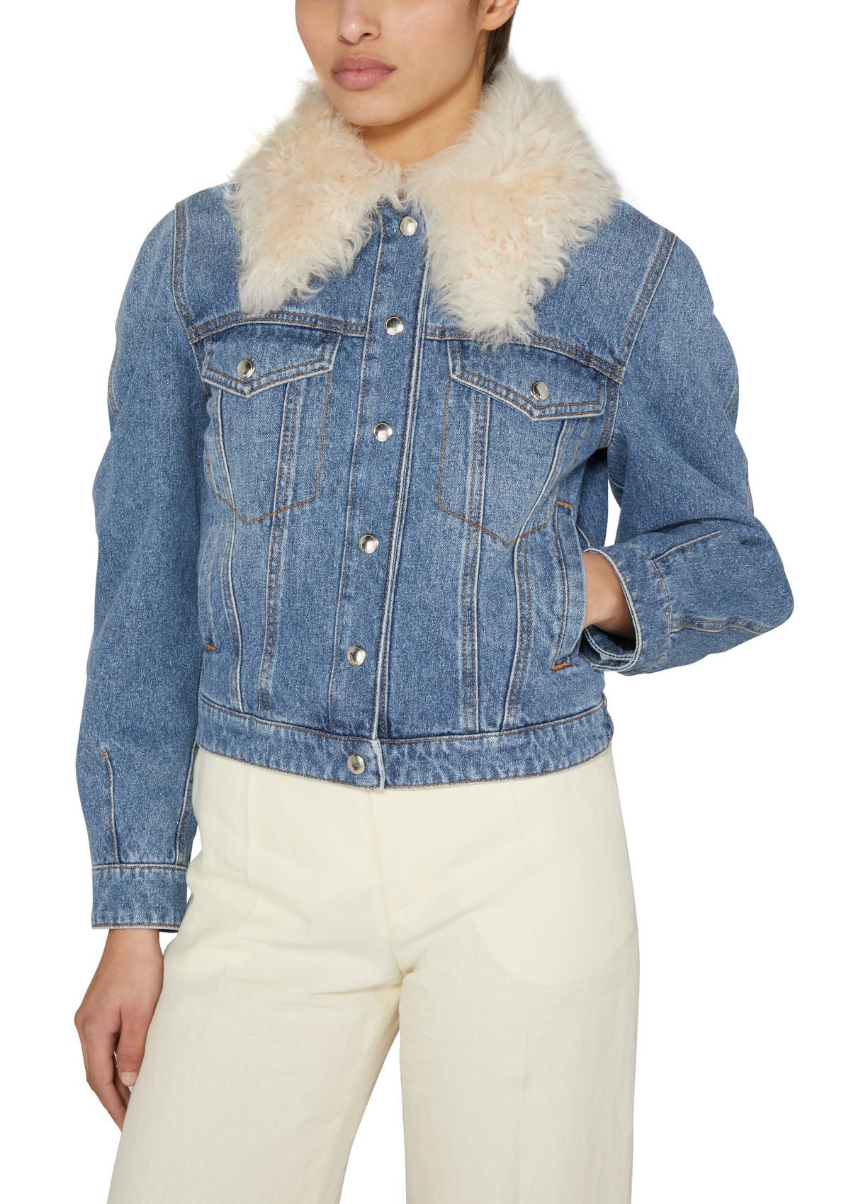 Chloe oc11z0525 Denim Jacket in Blue Size XL / US 12-14 / IT 48-50 - 4 Thumbnail
