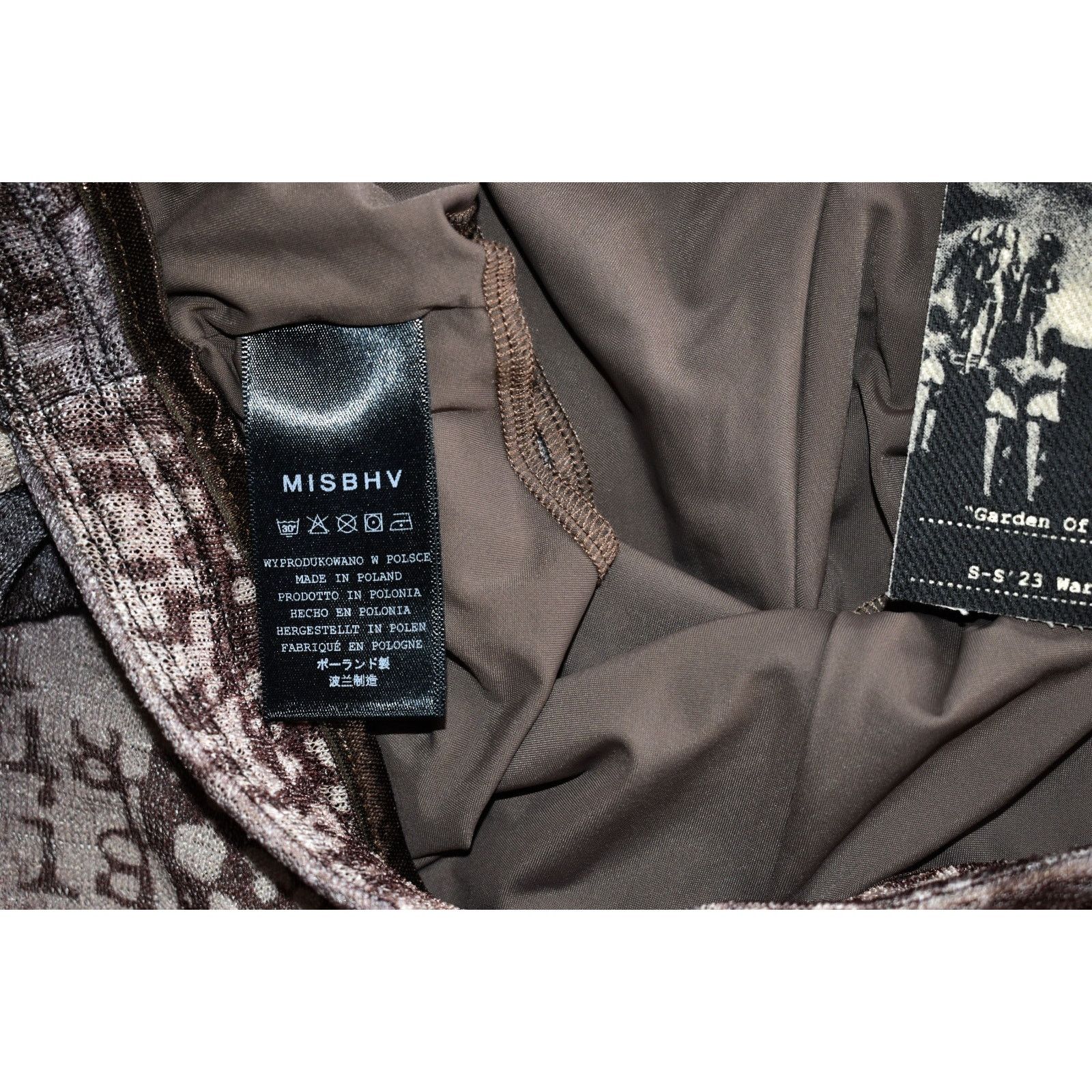 Misbhv MISBHV Typewriter Print Straight Ruched Leg Legging Pants S Size 26" / US 2 / IT 38 - 5 Thumbnail