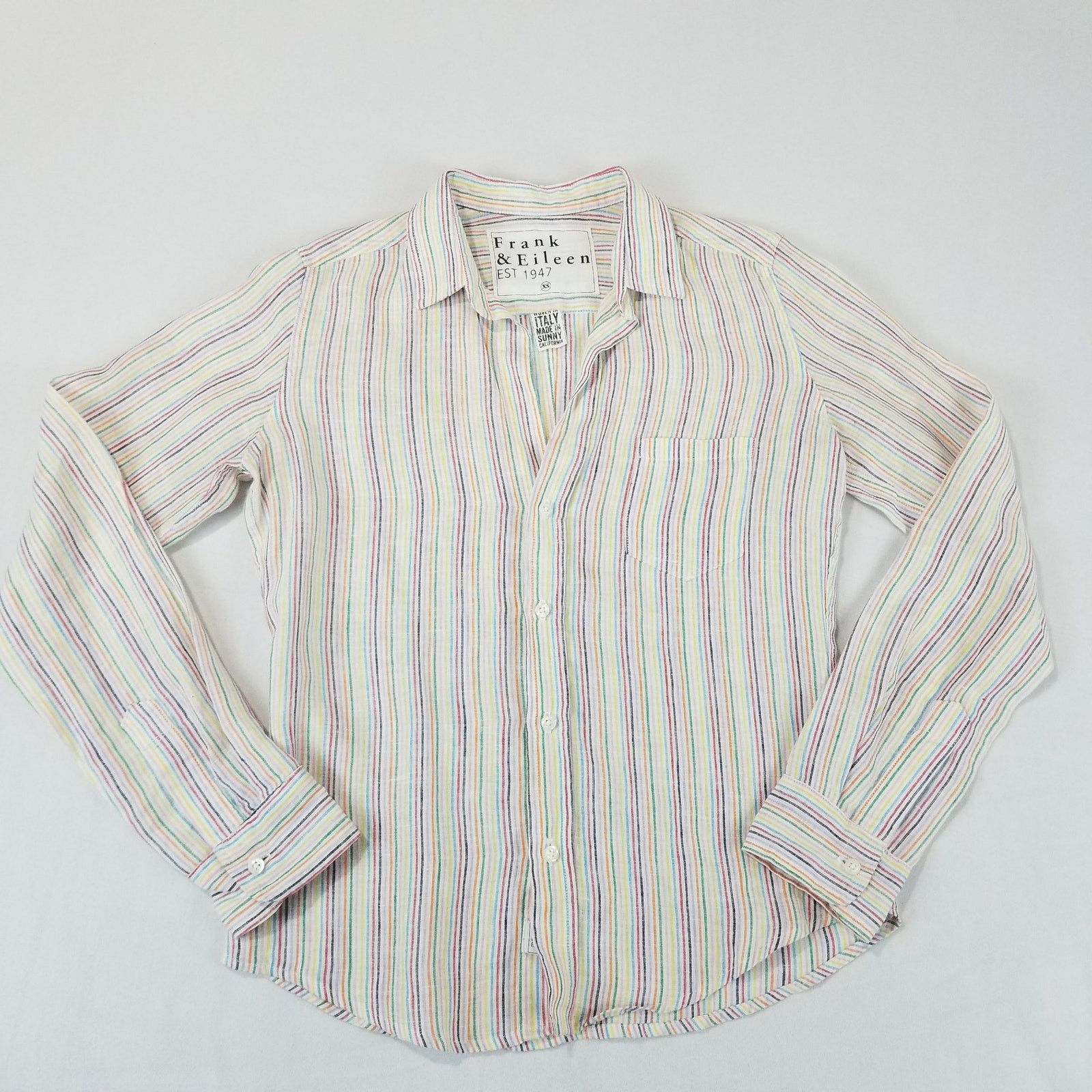 Frank & Eileen Frank & Eileen Linen Shirt XS Barry Multi Color Stripe Size XS / US 0-2 / IT 36-38 - 9 Thumbnail