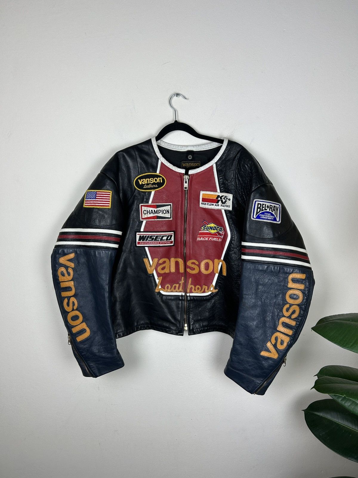 Vanson Leathers × Vintage Vintage Vanson Leather Bikers Jacket Size US L / EU 52-54 / 3 - 1 Thumbnail