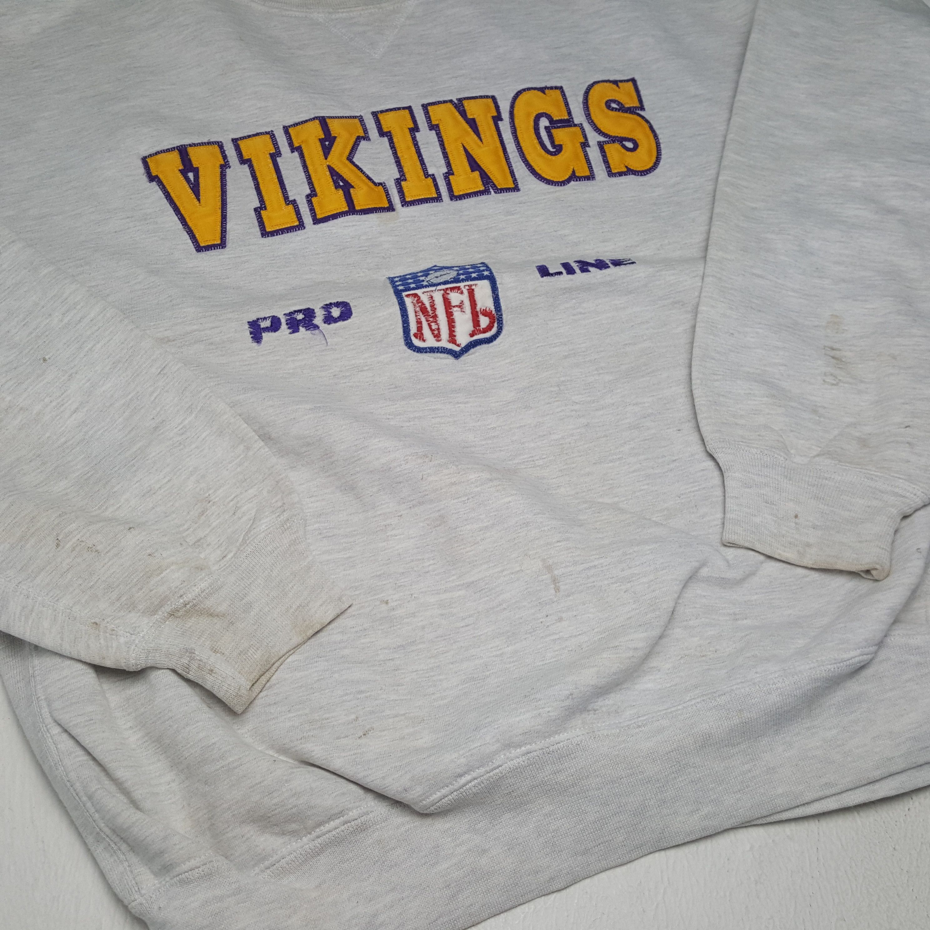 NFL × Russell Athletic × Vintage NFL VIKINGS American Football Team Sweatshirt C286N2 Size US L / EU 52-54 / 3 - 8 Thumbnail