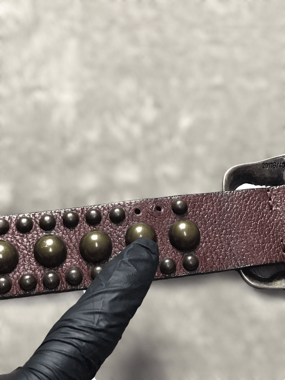 Leather Limited Edition Studded Leather Belt by Facondini Italy Size ONE SIZE - 7 Thumbnail