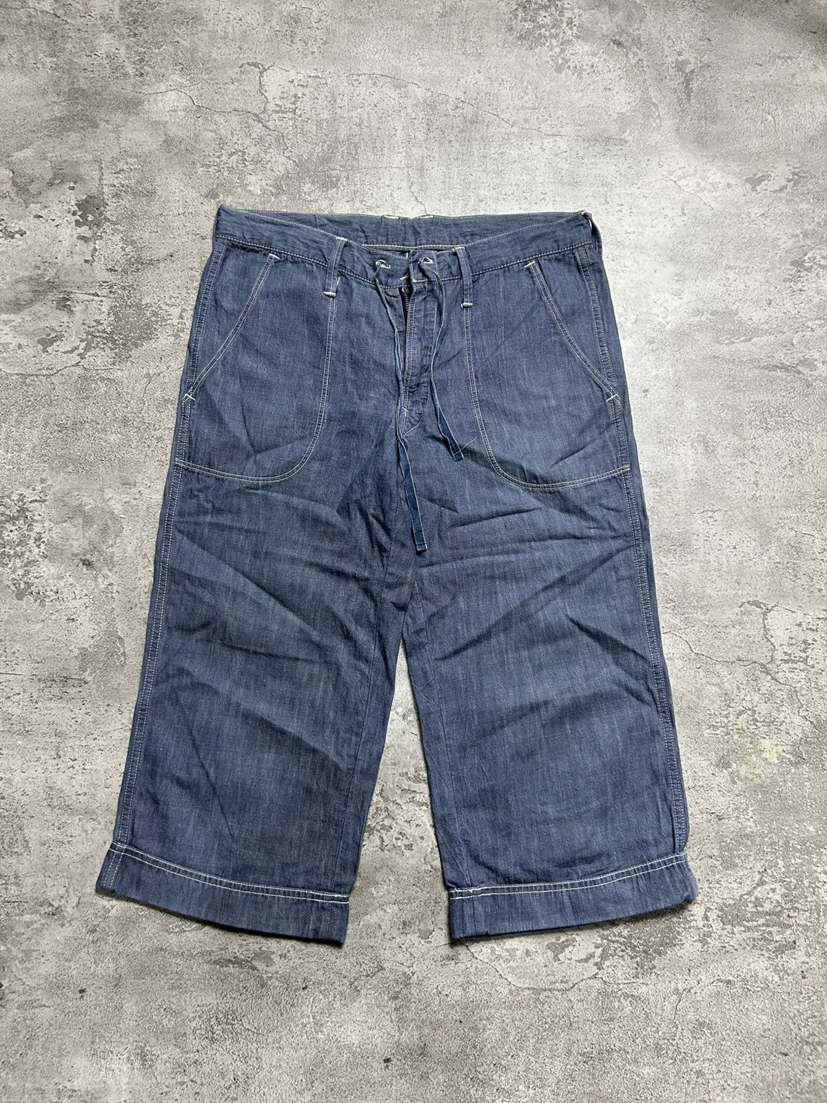45rpm 2000s 45RPM Linen Blue Short Pants Size US 29 - 1 Thumbnail