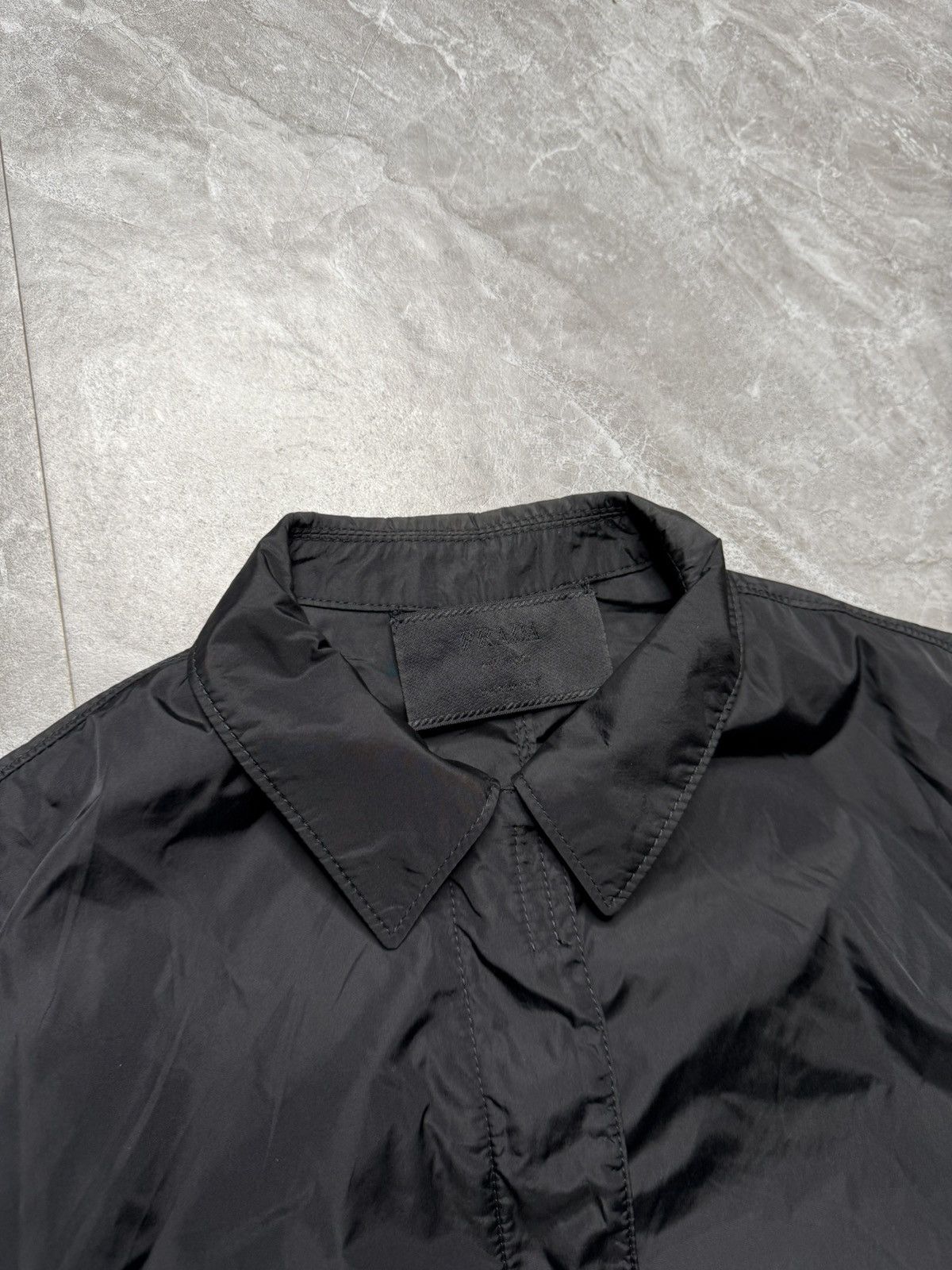 Prada Vintage Prada Nylon Long Coat W 2 Way Zip & Velcro Closure Size US XXS / EU 40 - 5 Thumbnail