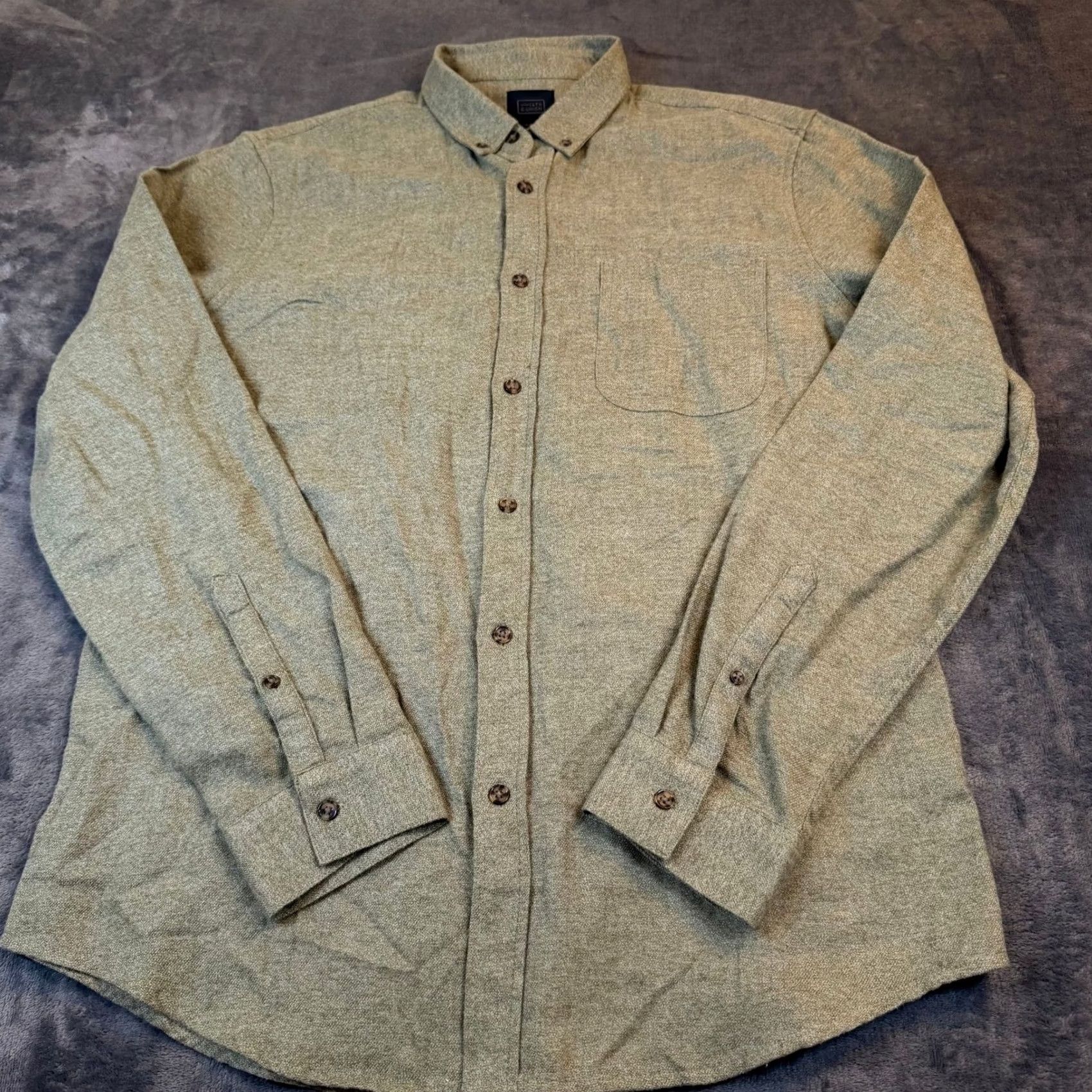 Vintage 14th & Union Shirt Mens Large Green Flannel Button-Up Long Sleeve Trim Fit Casual Business Pocket Button-Down Collar 14th & Union Size US L / EU 52-54 / 3 - 3 Thumbnail