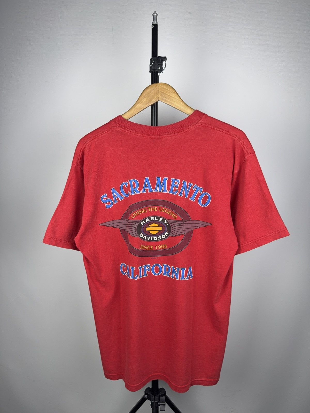 Harley Davidson × Vintage Harley-Davidson Sacramento California Tee Vintage 90s USA Size US L / EU 52-54 / 3 - 7 Thumbnail